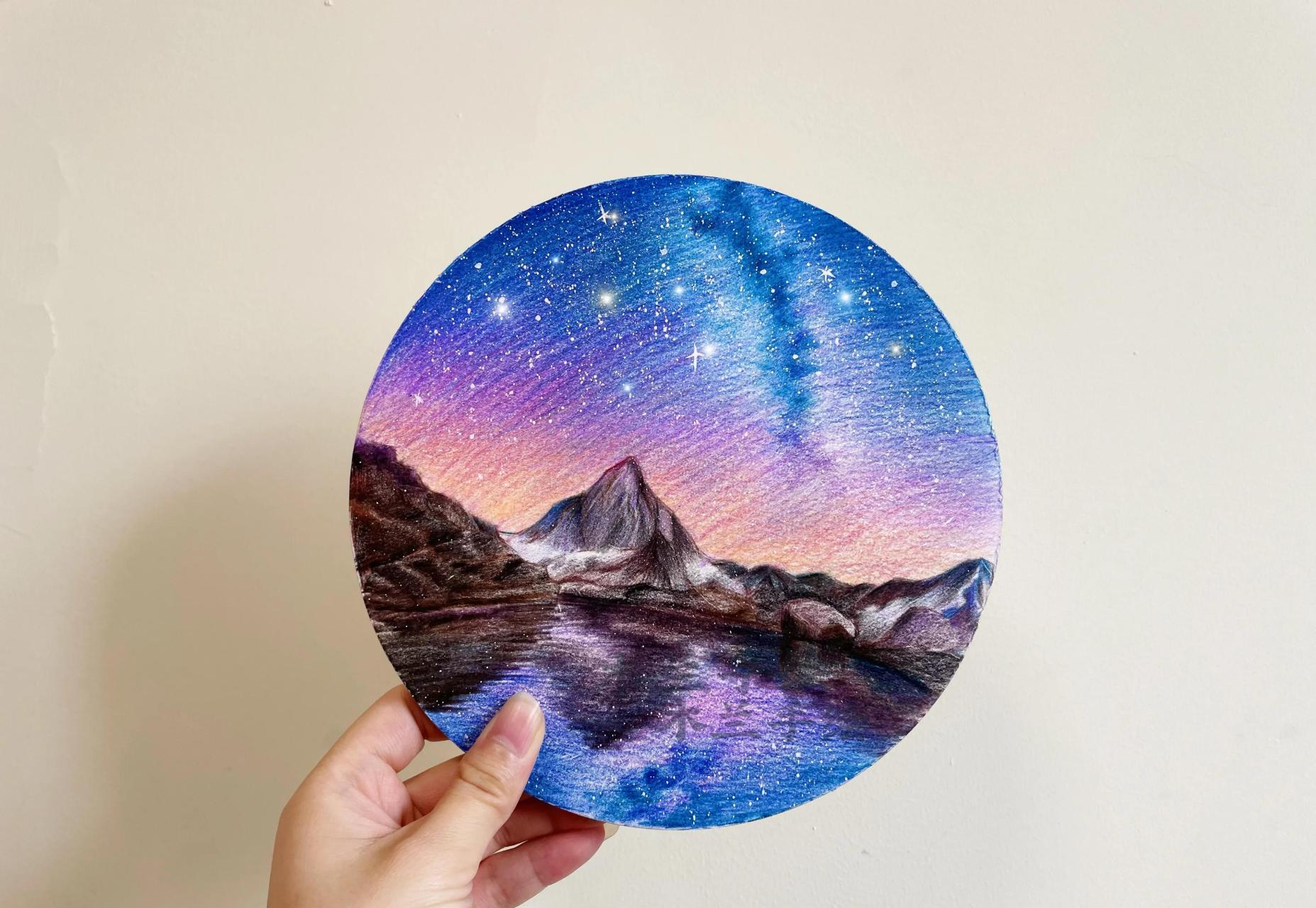 领动计划# 九幅水溶性彩铅风景 最近在直播间画的公开课 有几张还给