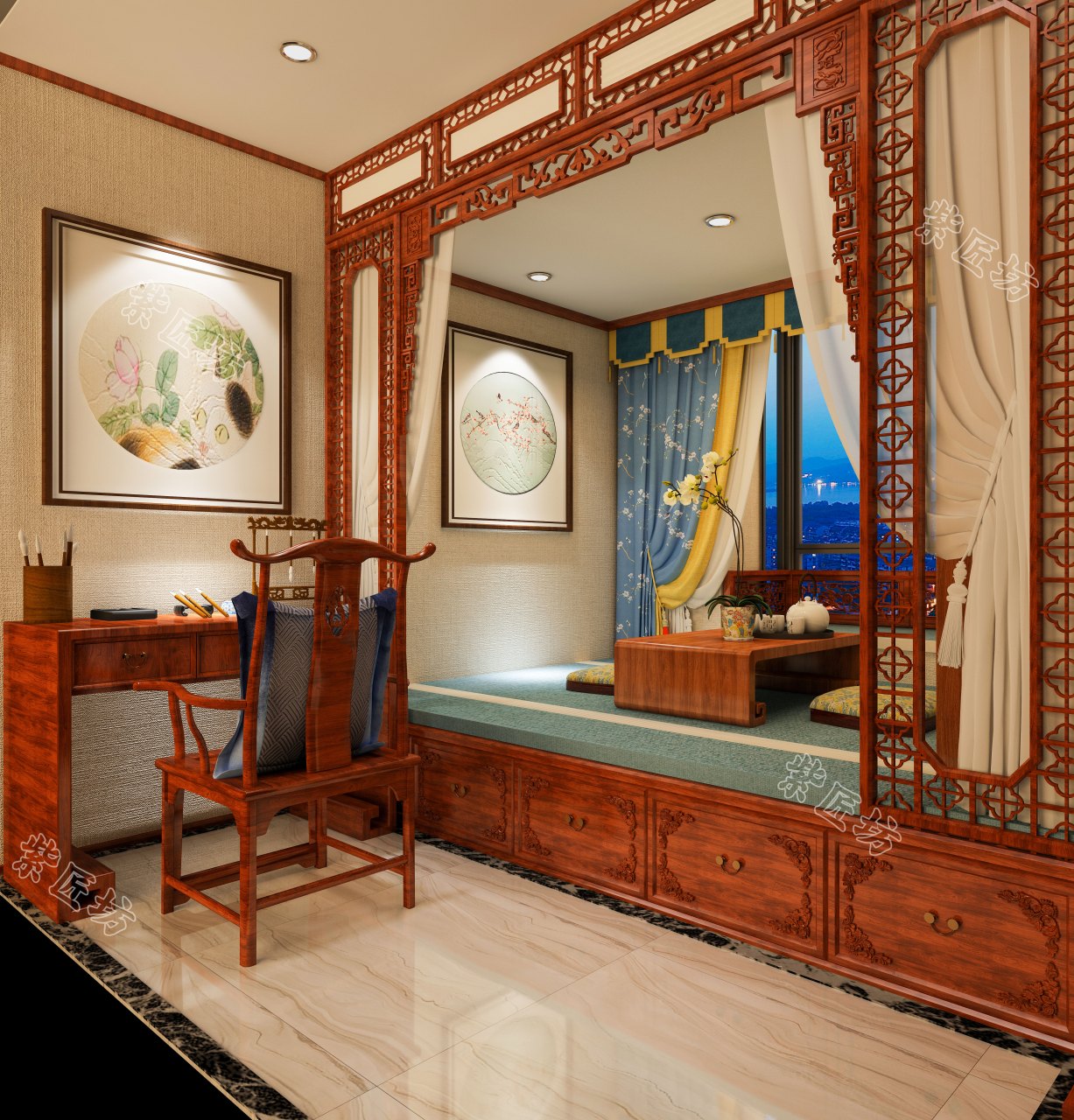 石家庄中式装修丨[鲜花]中式暖阁合集 看完才知道什