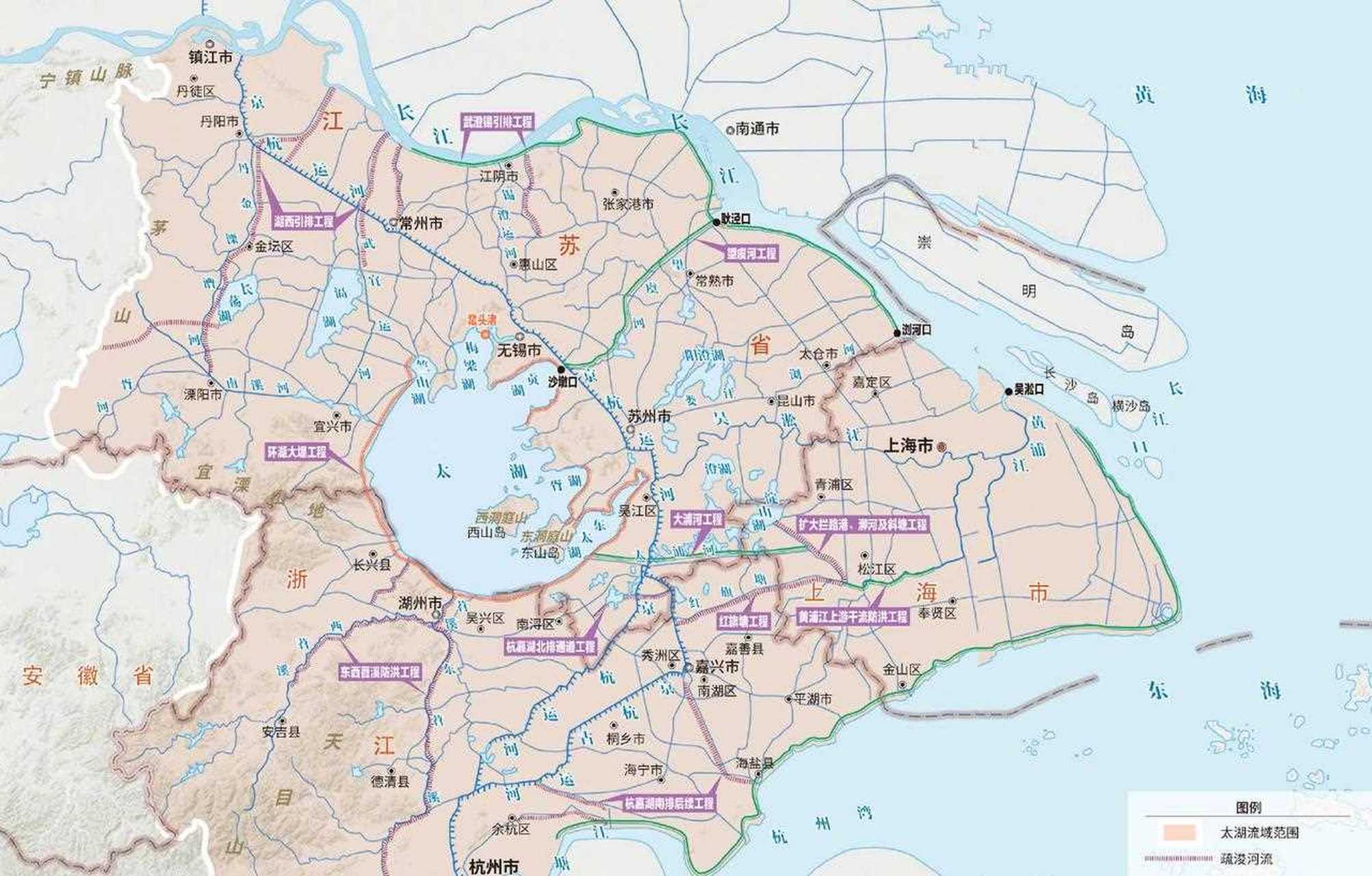 太湖水系是长江下游的主要支流水系,其水网整体格局是以太湖为中心,大