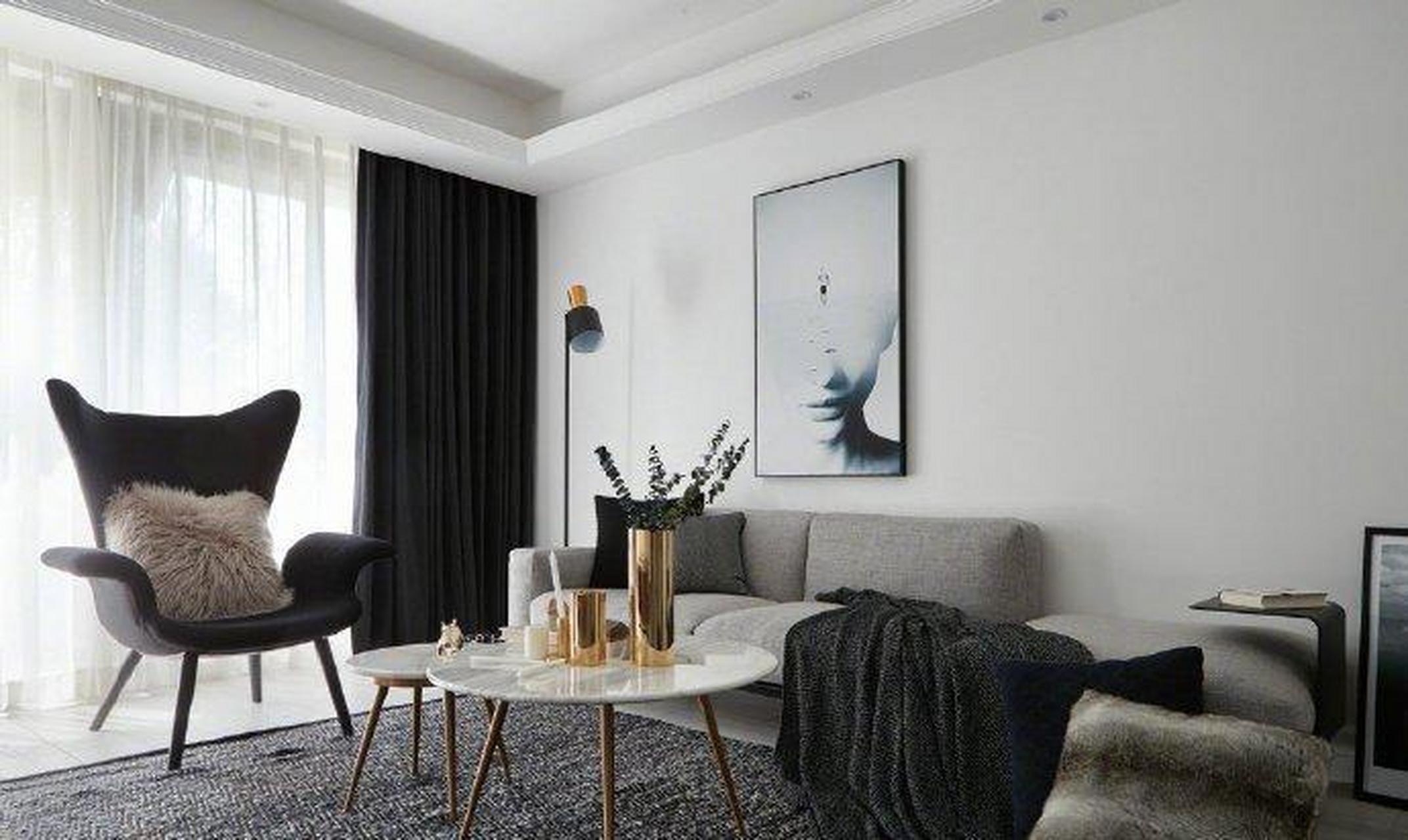 住宅案例|89㎡经典黑白灰调北欧风格家居,时尚简约有气质的个性装修