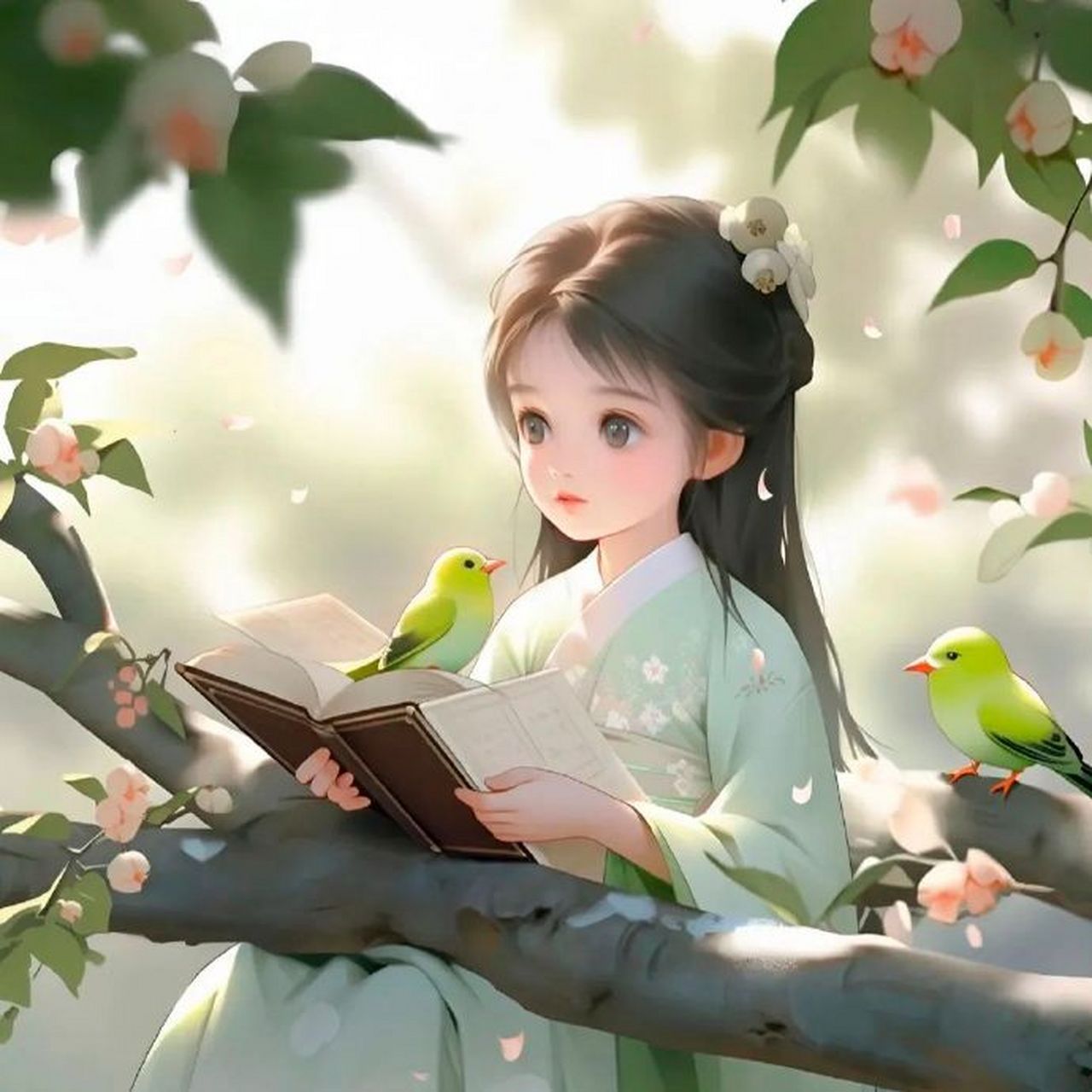 灵动糖果女孩读书古风头像 676767,清新治愈!