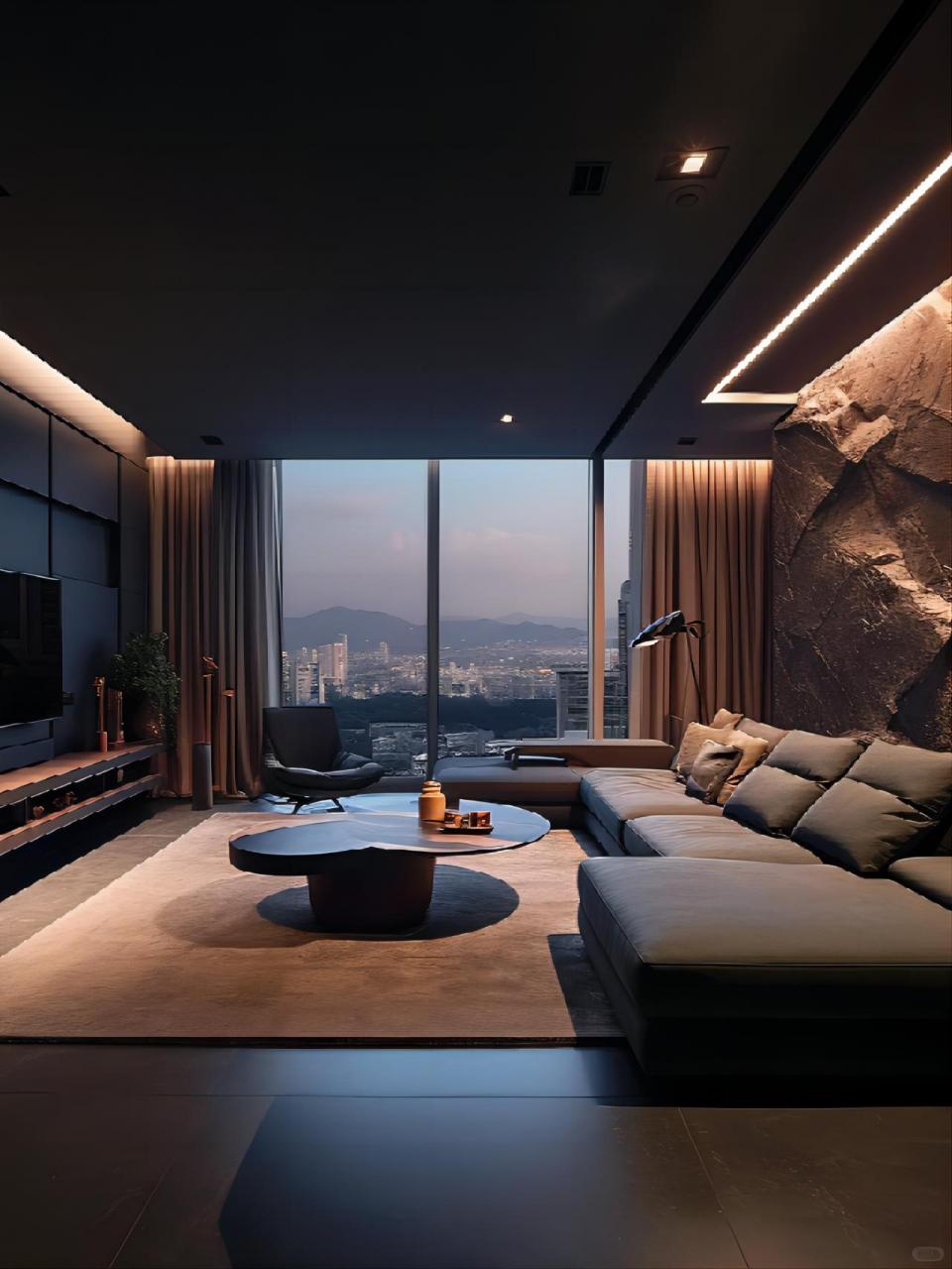 成都的一位"霸总",晒出了自己暗黑风装修的家!