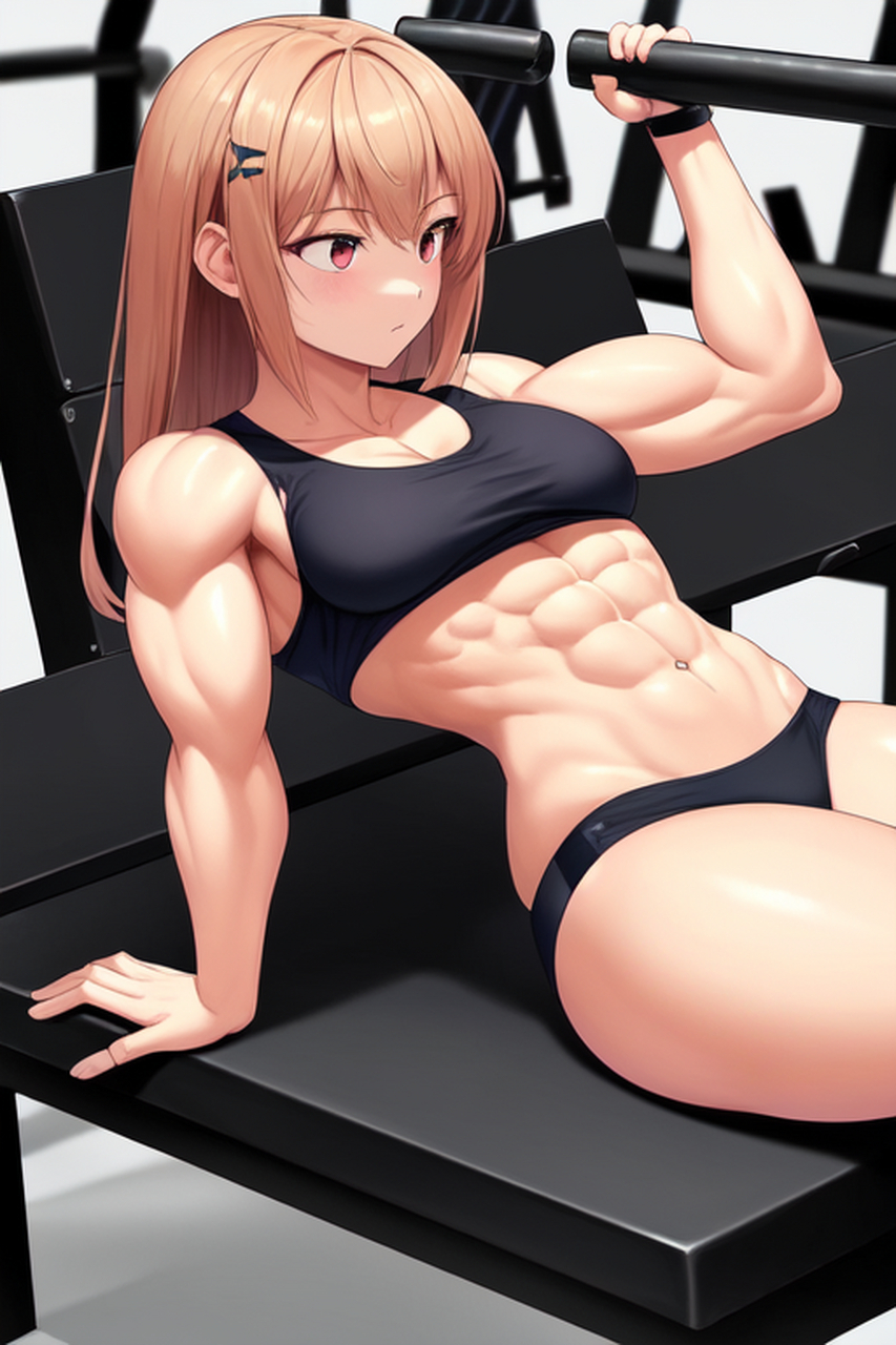 二次元健身美少女,瞧这一身腱子肉,啧啧啧,摸起来肯定不舒服[三哈]