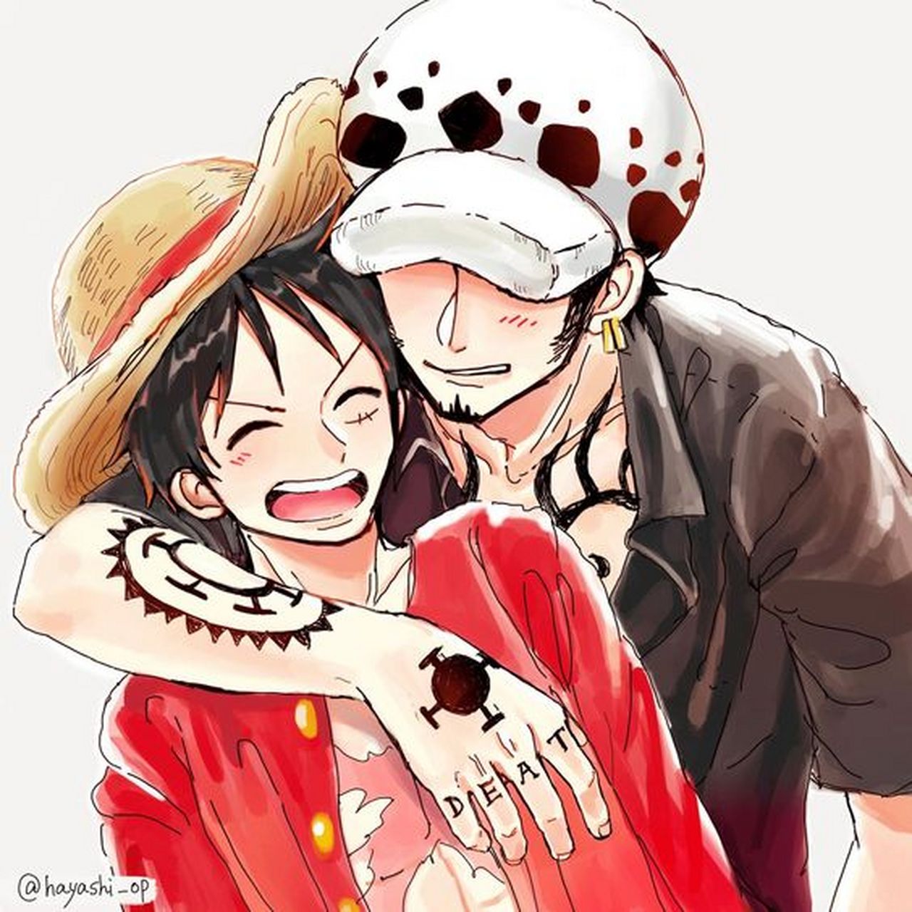 海贼王# 路飞和特拉男很有基友潜质呐[大哈]