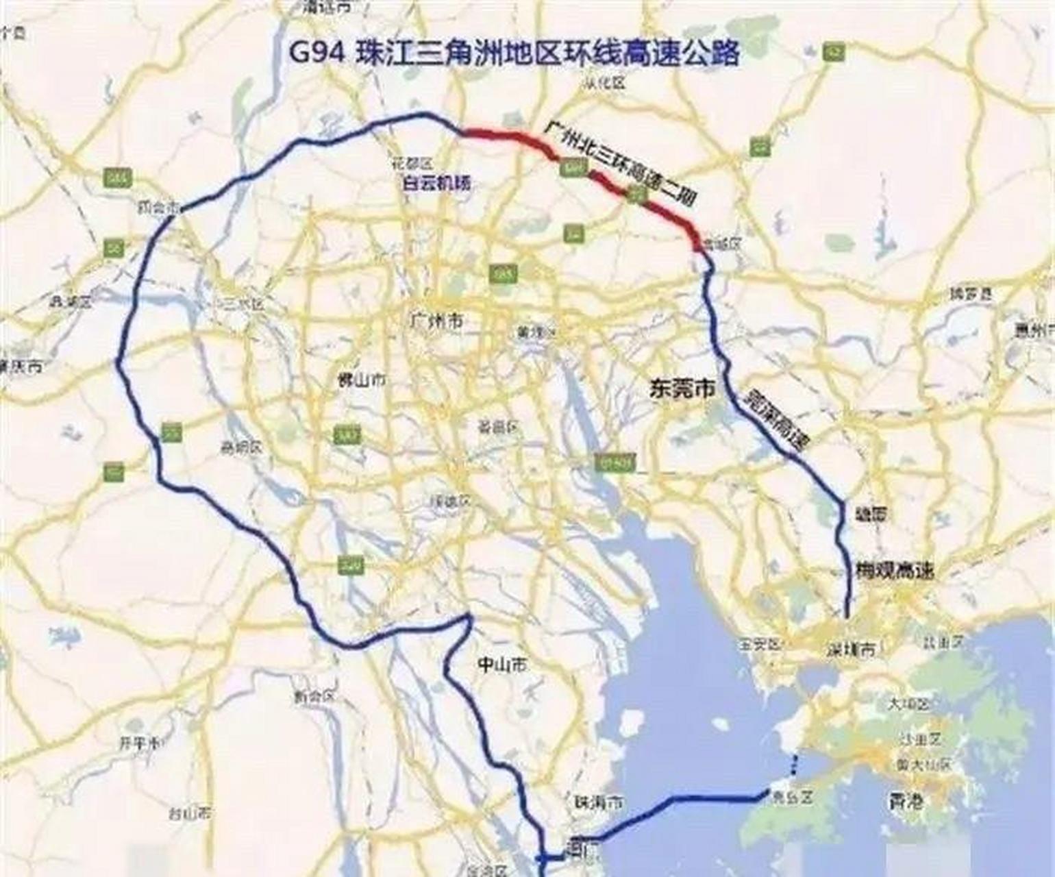 环线高速的一部分,然而这个"环线"并不是真正的闭环,而是断在了香港