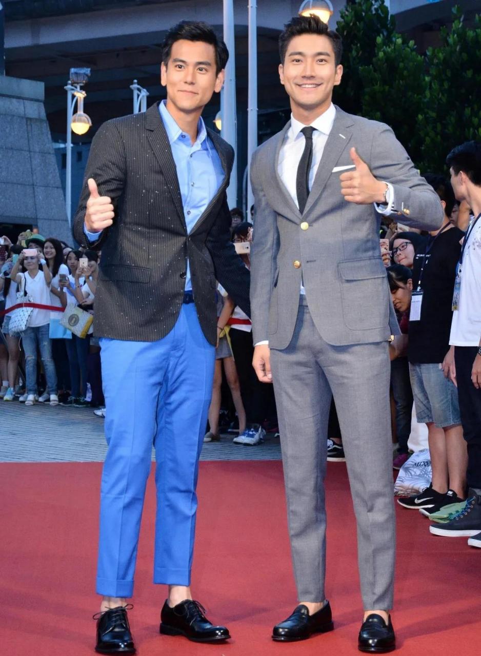 你更喜欢左边彭于晏这种时髦撞色混搭风格的穿搭,还是右边崔始源这种