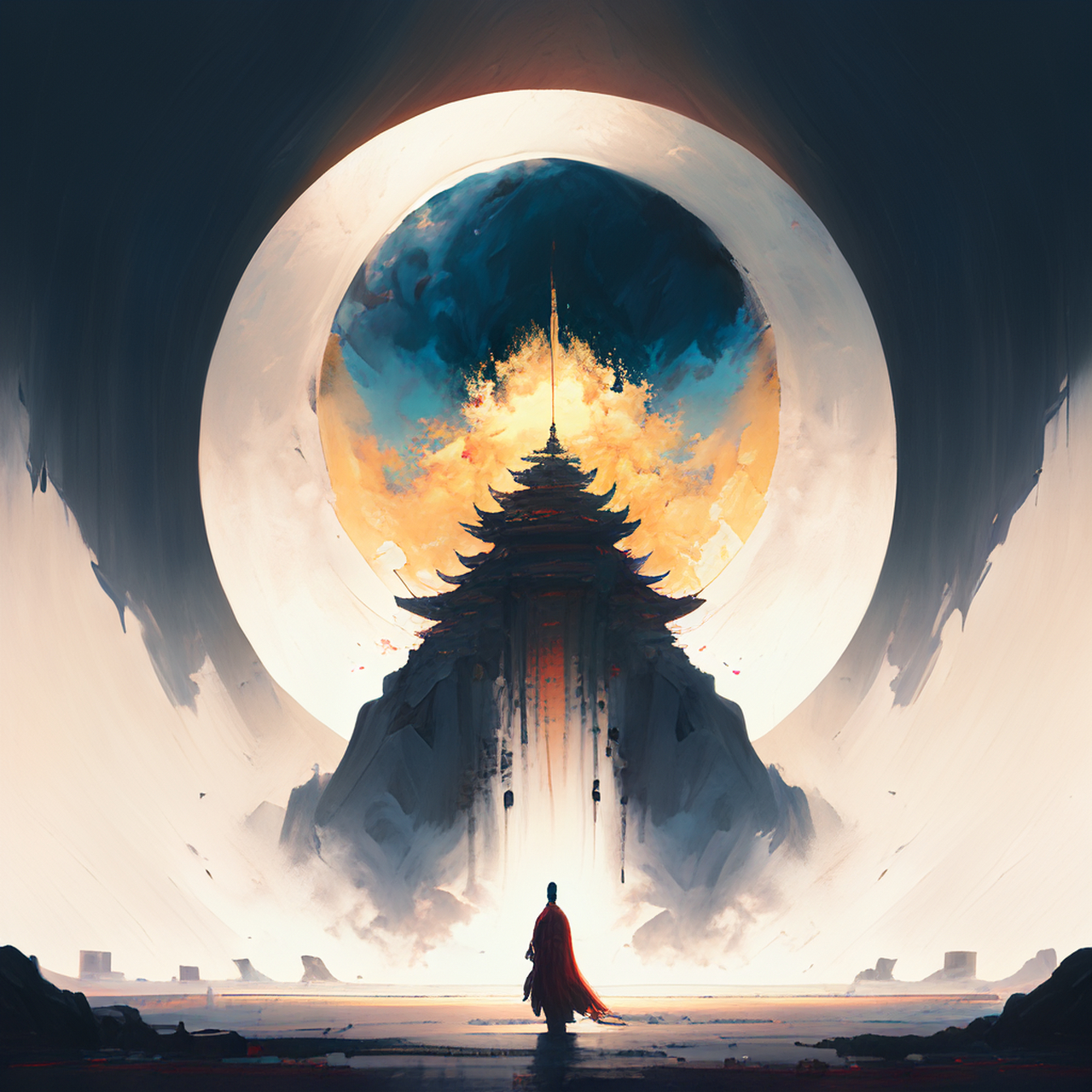 百度ai绘图黑科技#图片,卫星视图,古风绘画,中国风,描绘古诗词,古典