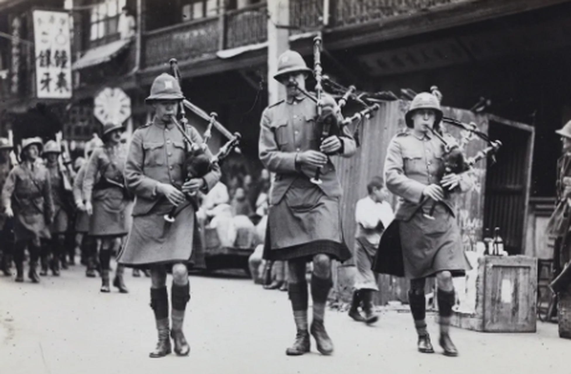 民国十三年,公元1924年,上海租界的英国驻军