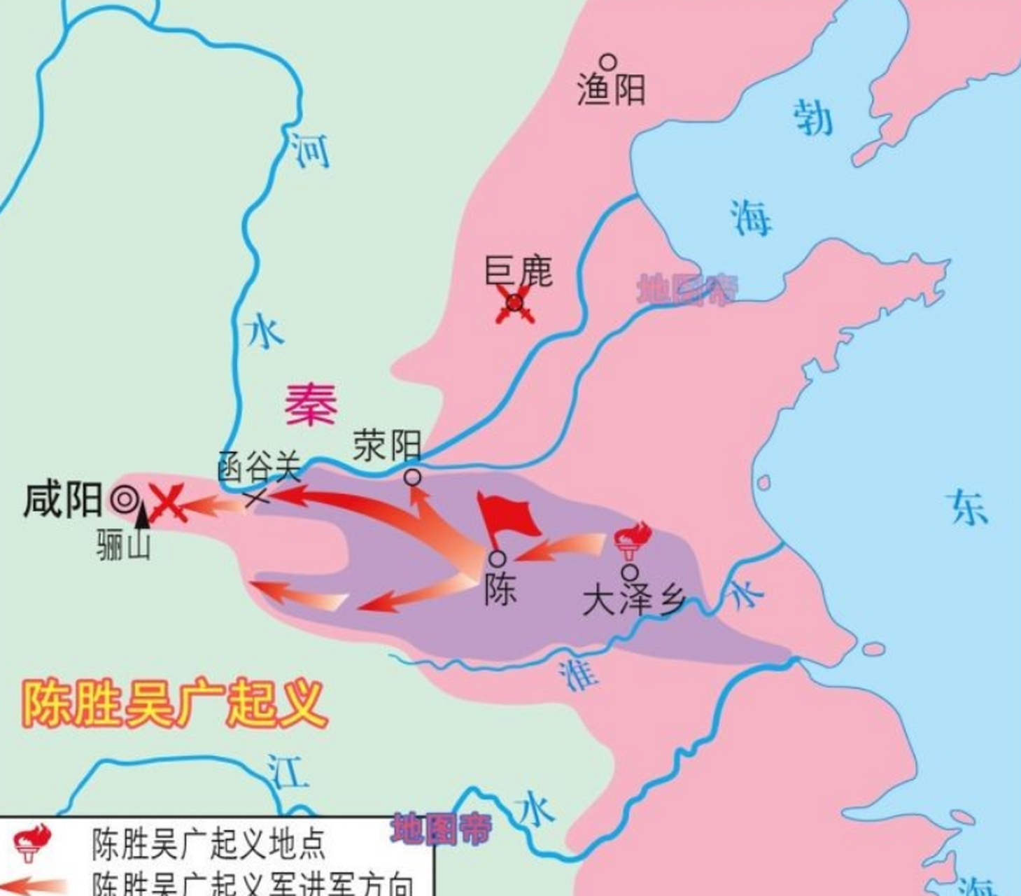 【秦末陈胜吴广起义】公元前210年,秦始皇病死在巡游途中,胡亥谋害