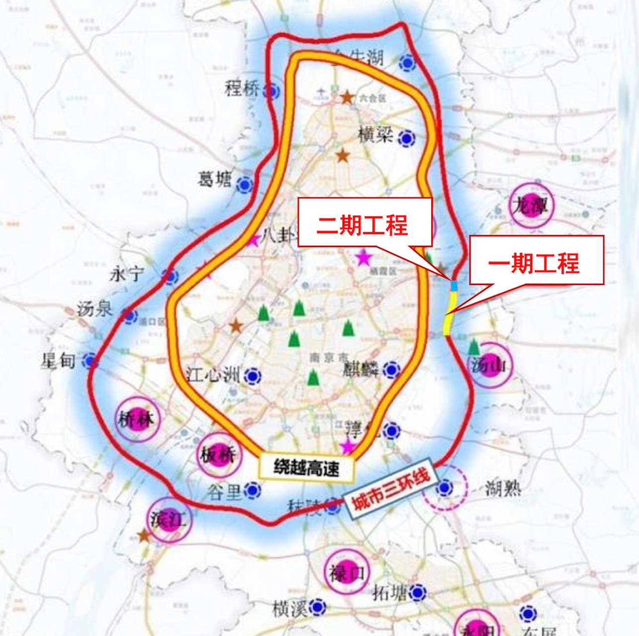 随着南京长江五桥,浦仪公路西段年底的通车,南京即将迎来快速一环.
