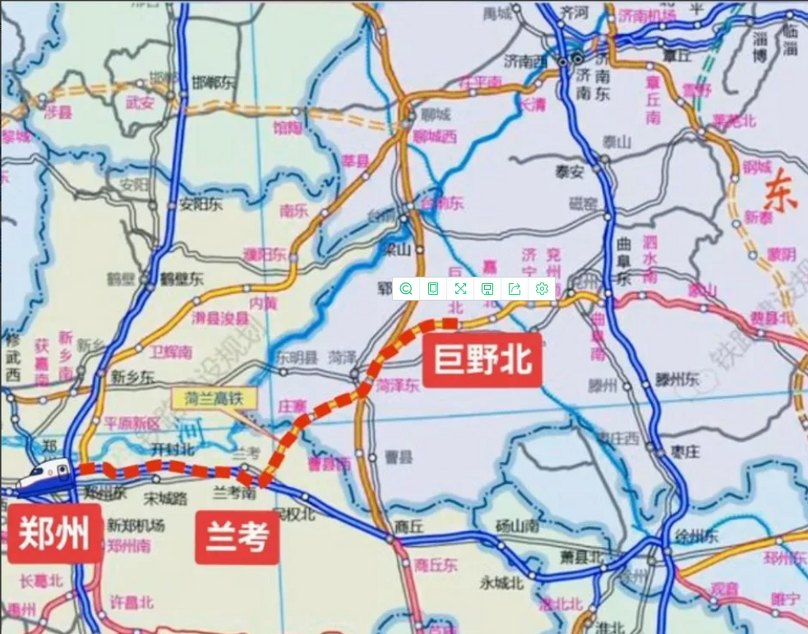 鲁南高铁菏泽至兰考段今年将建成通车,鲁豫两省将形成最便捷的高铁双