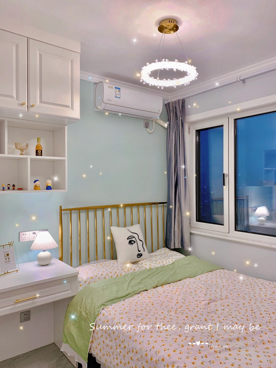 不到9平米,我的小清新卧室 我的次卧一共9平,是真的小啊[酸] 因为不太