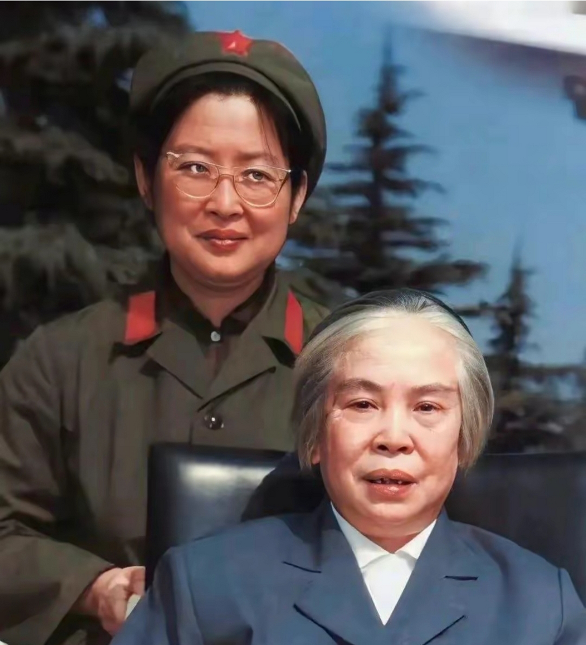 70年代后期李敏和妈妈贺子珍