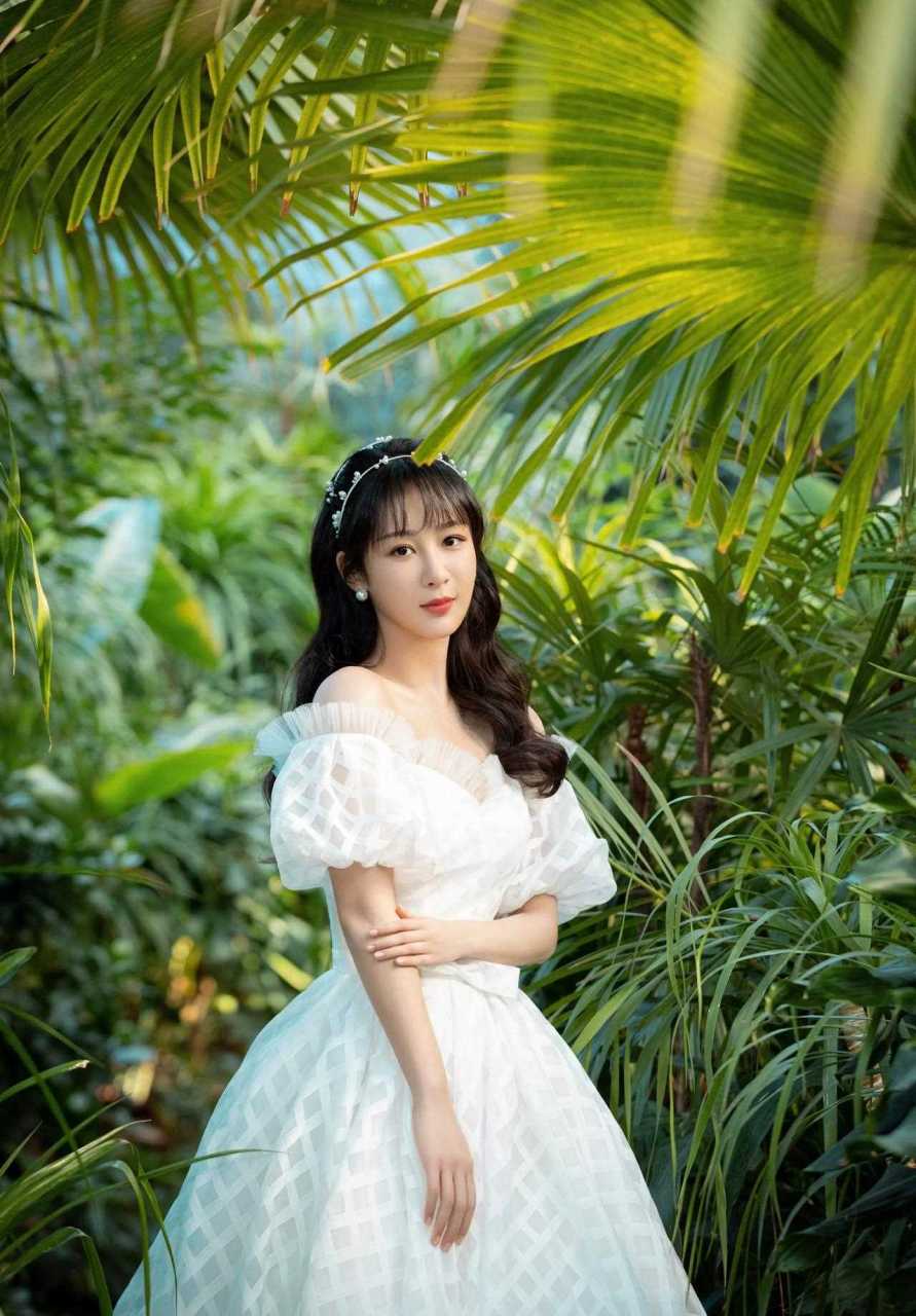 【杨紫今日活动造型图】 抹胸白色泡泡裙,是清新又温柔,可爱又美丽的