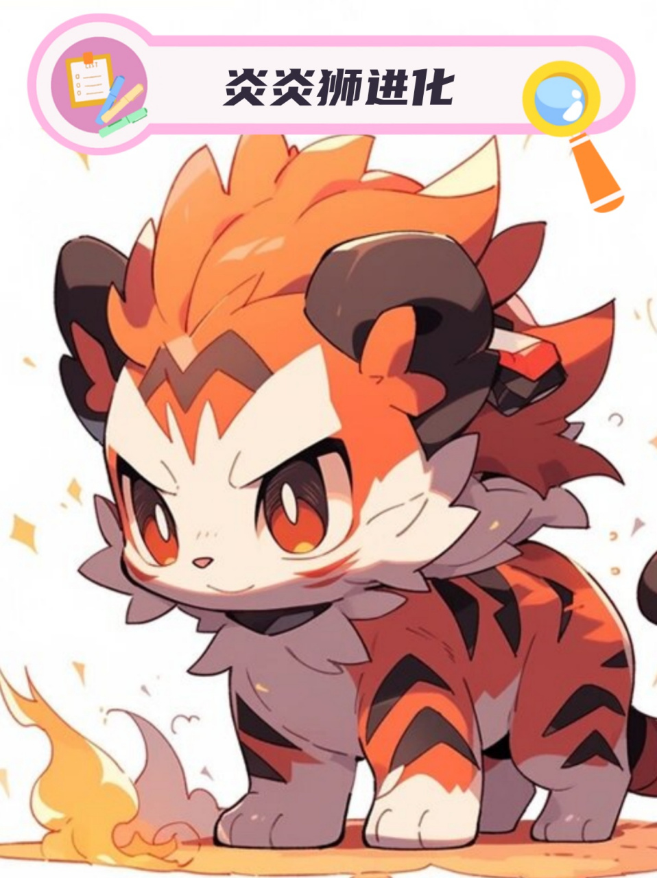 炎炎狮进化  🌟初形态:炎炎狮(blaze lion) 种类:火焰/野兽 炎炎狮