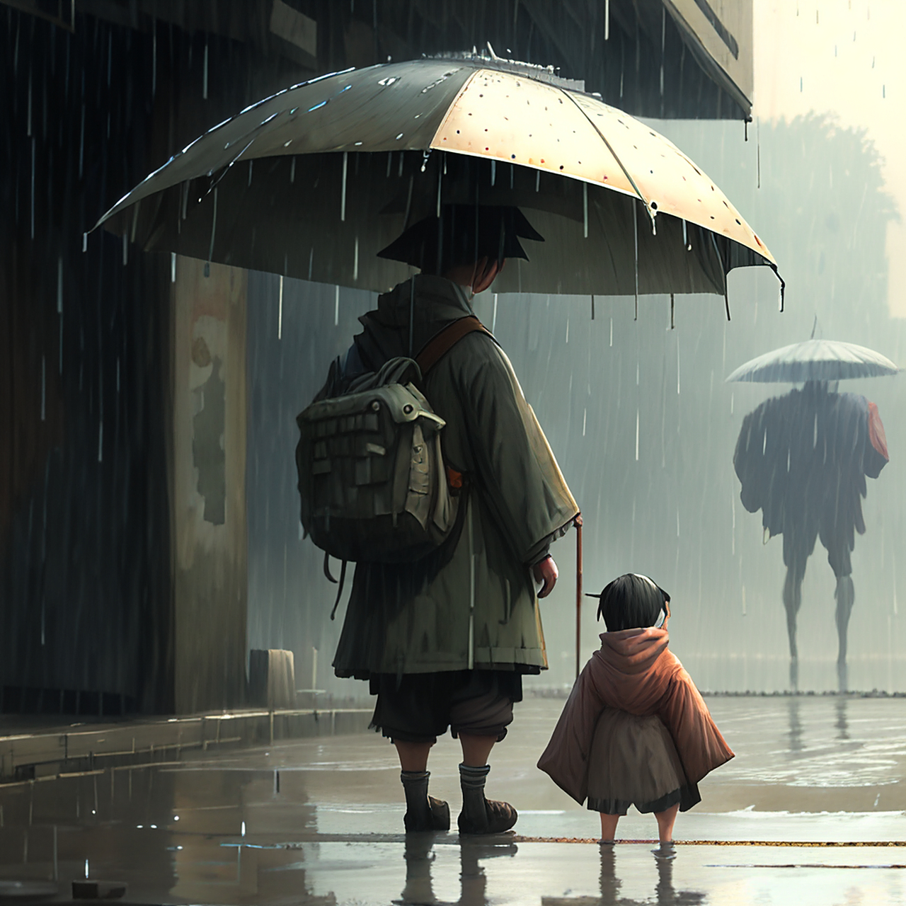 京师连雨雹,小者如弹,意境,典雅,宁静#百度ai绘图黑科技#