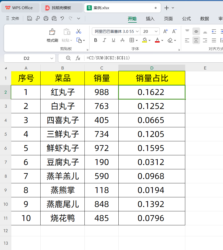 在工作表中进行数据处理时,我们经常会需要计算百分比,比如统计图1