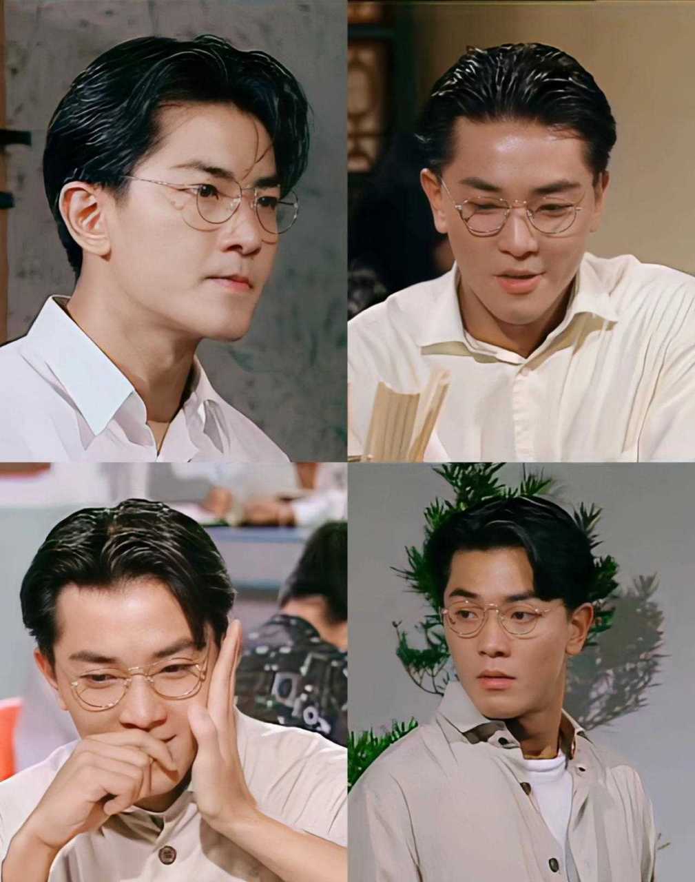 90年代tvb郑伊健斯文雅痞眼镜杀[晕] 金丝眼镜 西装领带,斯文败 类与