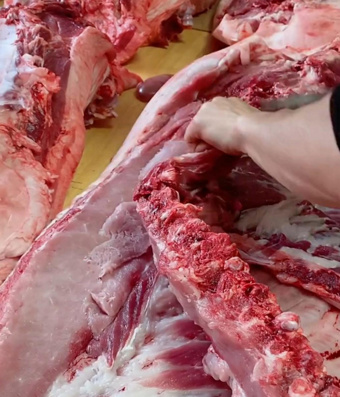 这大猪肉看着真不错,肉质肯定鲜美!