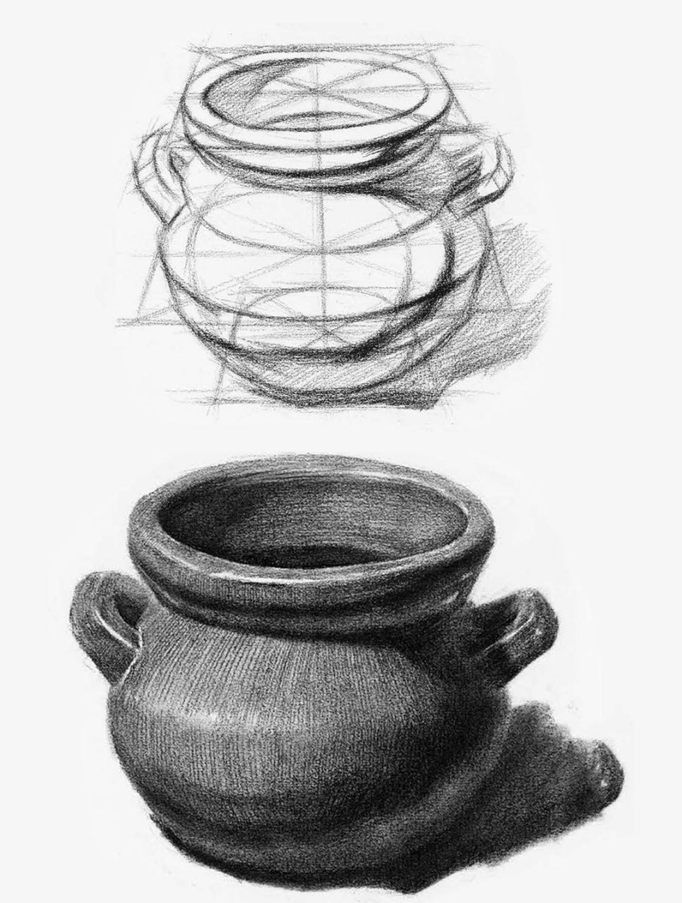 【每日分享】分享几组素描静物结构素描丨瓶罐类#杭州纯画室