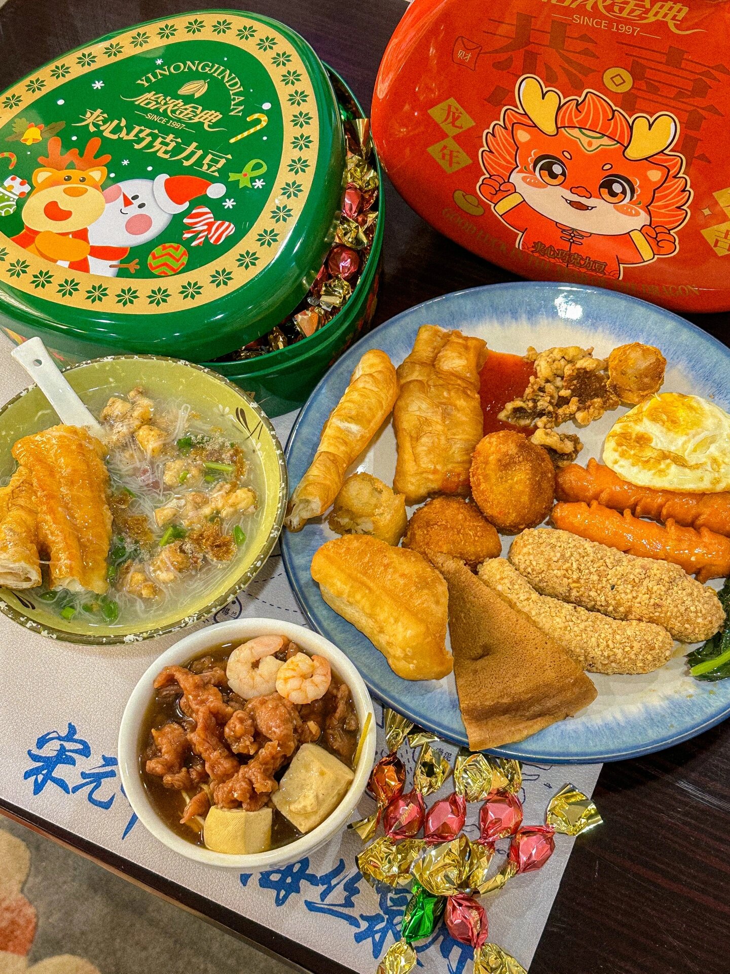 小鸟胃女孩晚餐 面线糊牛肉羹炸物坚果巧克力 是一顿满满闽南味的饭