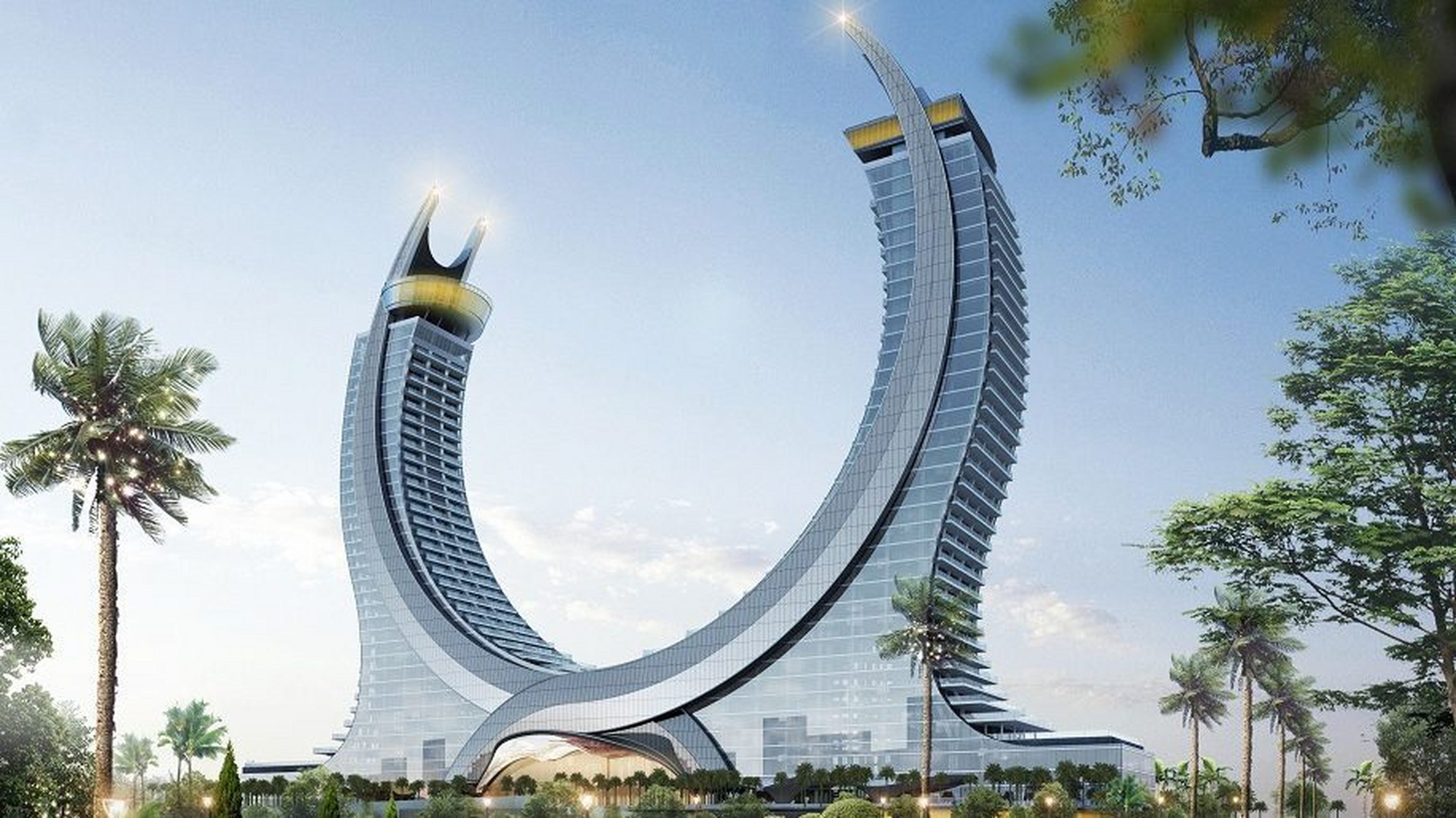 卡塔尔地标性建筑物--卡塔垃塔(katara towers),这个带有浓烈未来主义