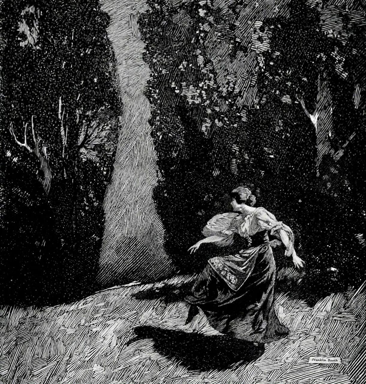 线条控的福音,  美国钢笔画大师franklin booth的作品, 676767