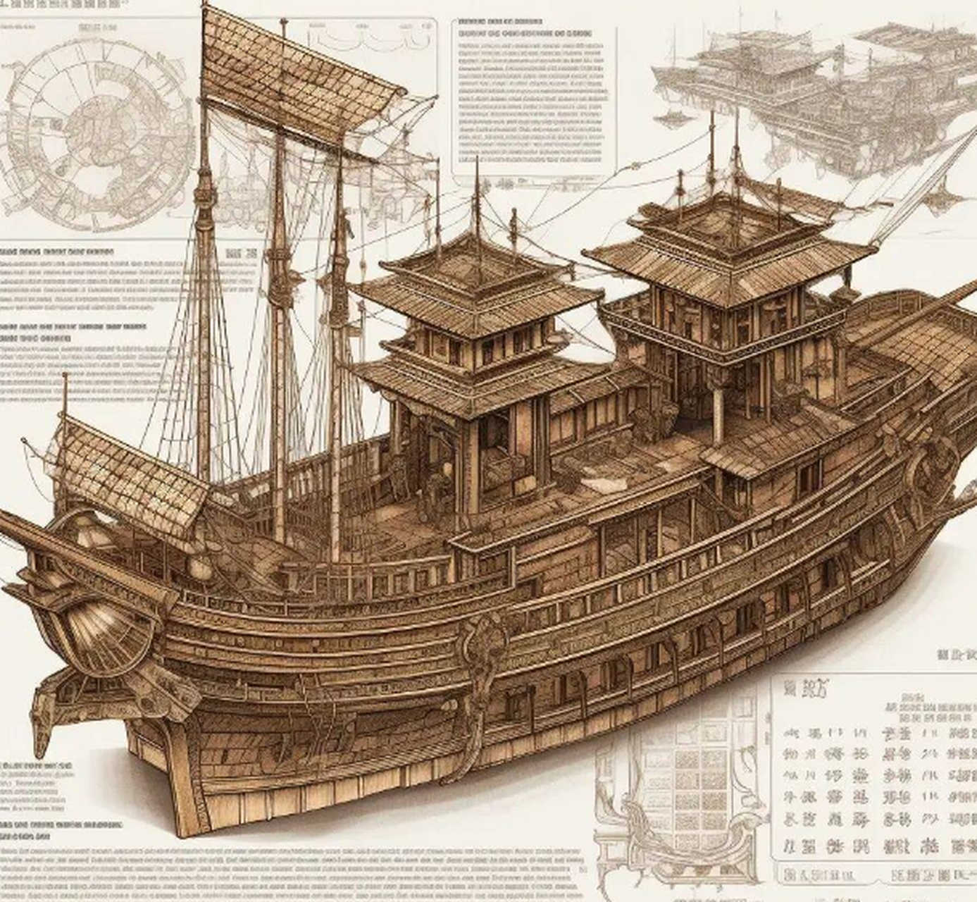 楼船,中国古代战船,因船高首宽,外观似楼,而得名.