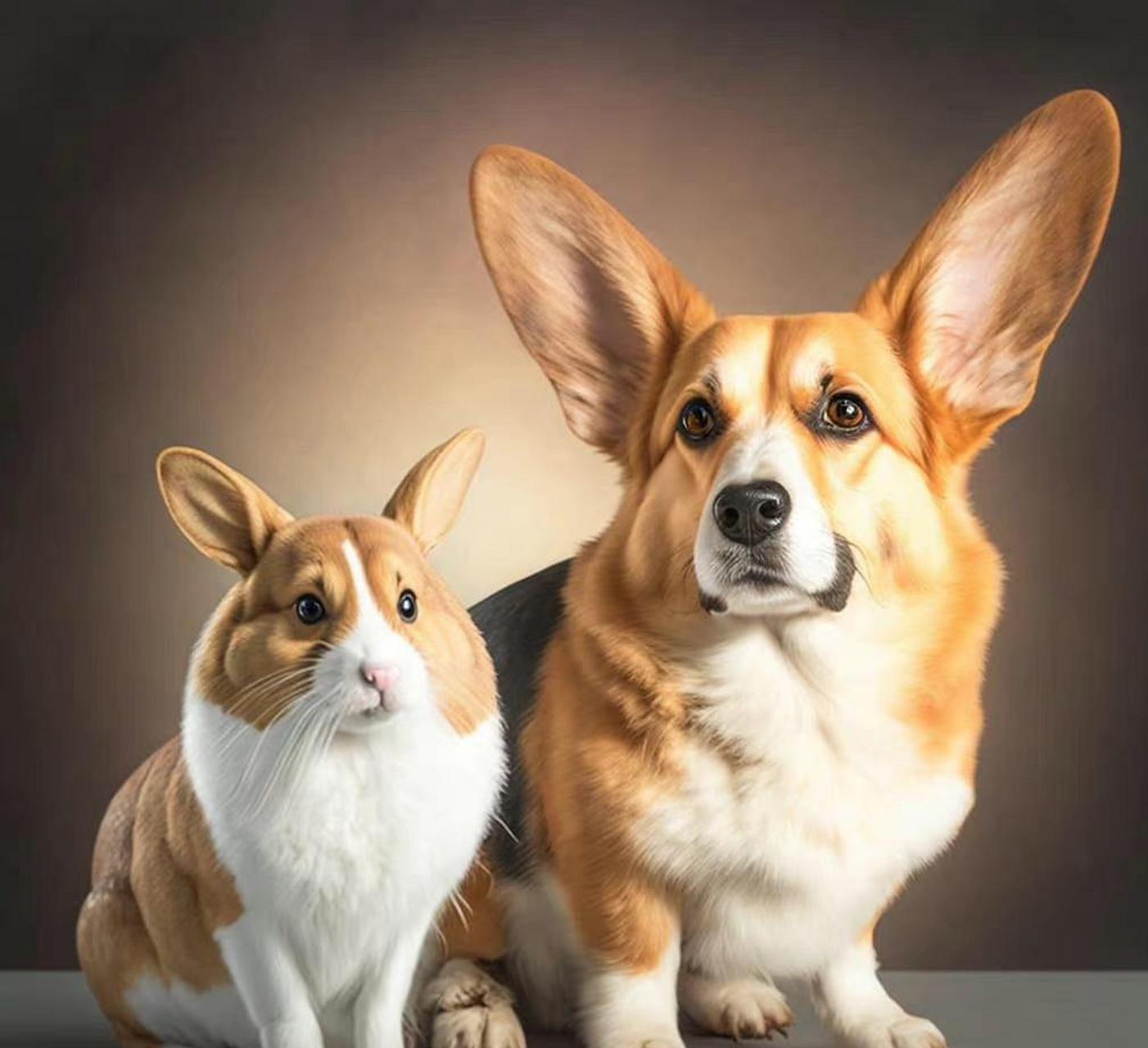 网友:第一次发现,柯基跟兔子挺像的,兔基哈哈哈哈哈哈.