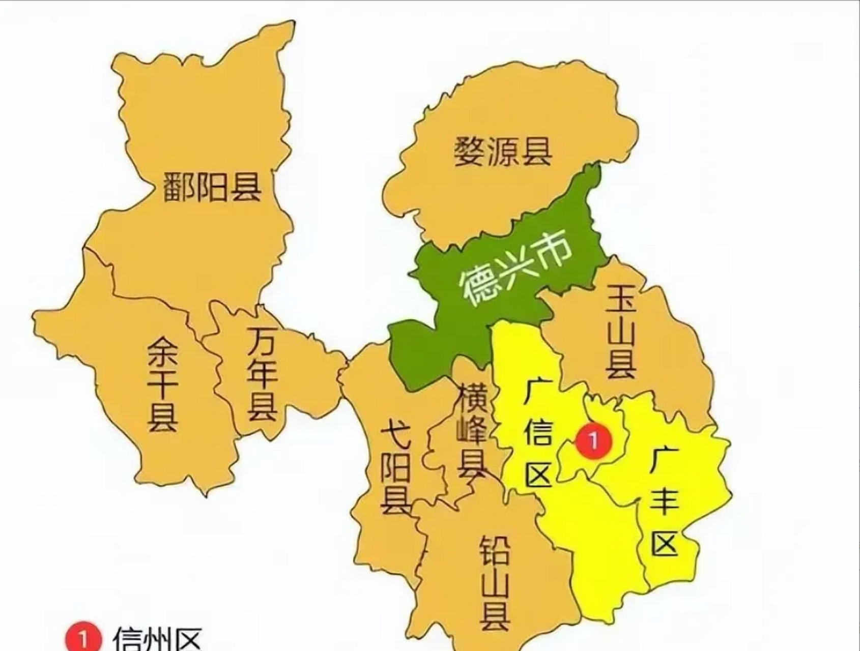 上饶与景德镇,鹰潭的行政区域划分分布和位置关系,决定了上饶市行政