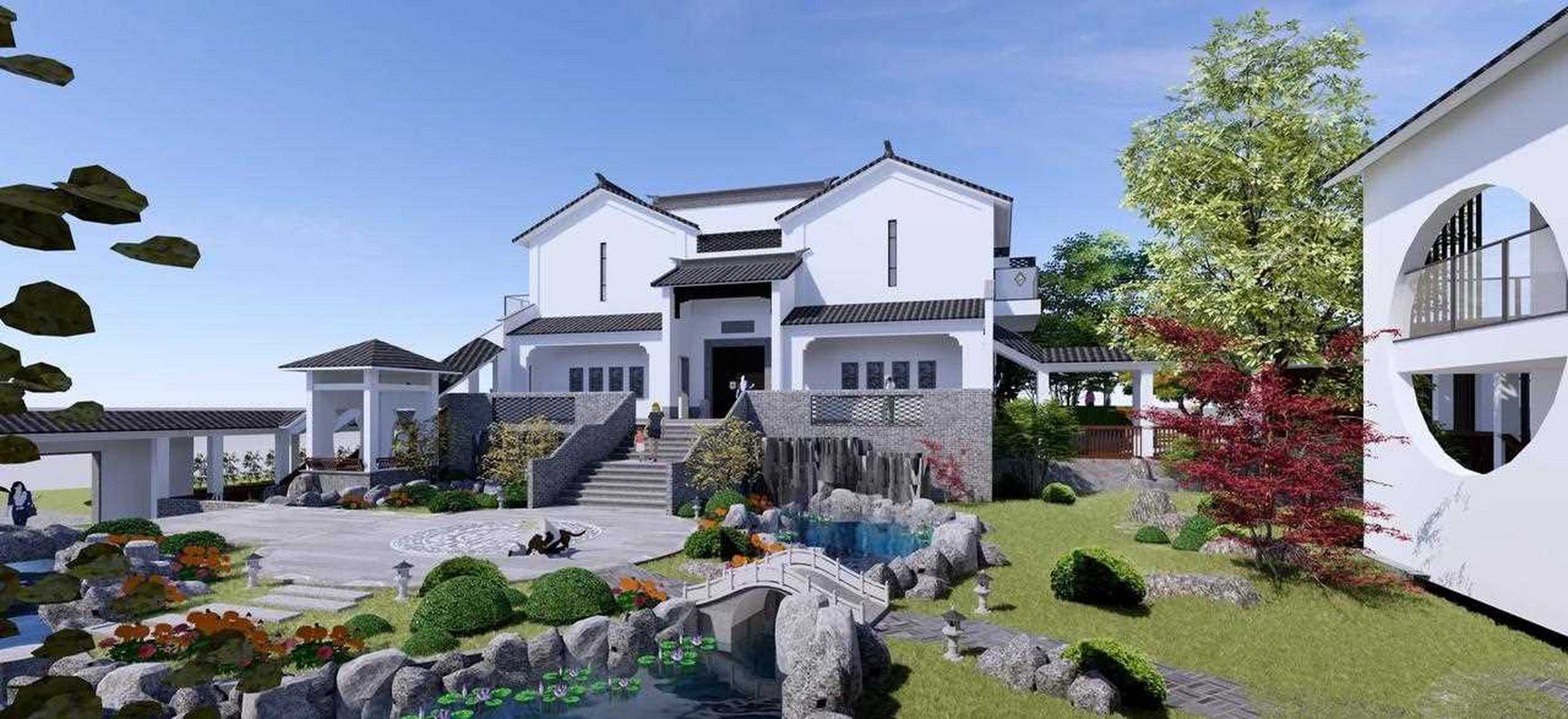 一栋主四合院,一群看似零散的建筑,空间层次丰富,流线趣味,将地形地势
