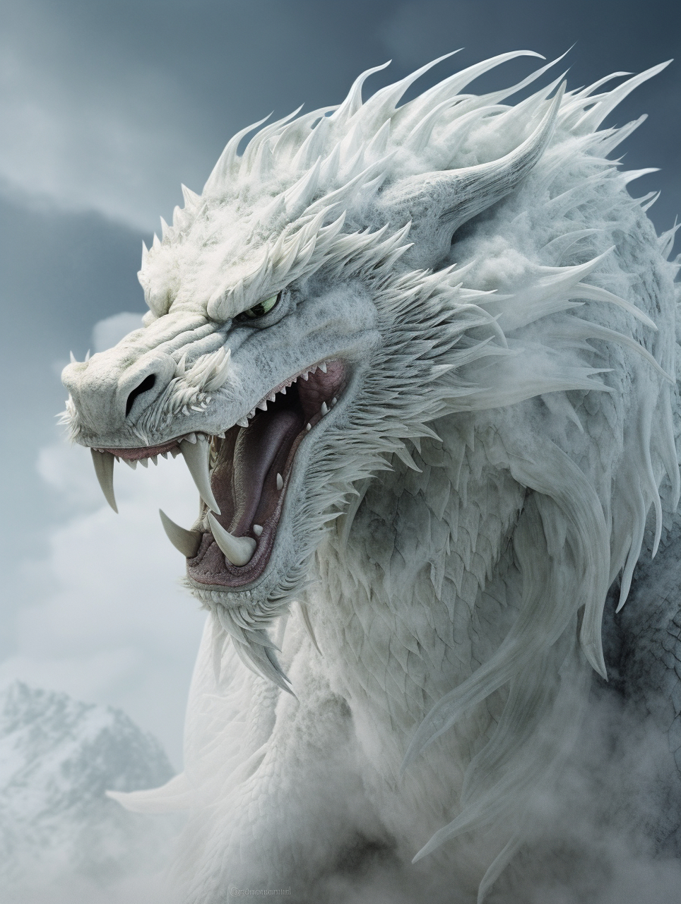 小白龙见识一下,应该是大白龙!#龙# #ai绘画