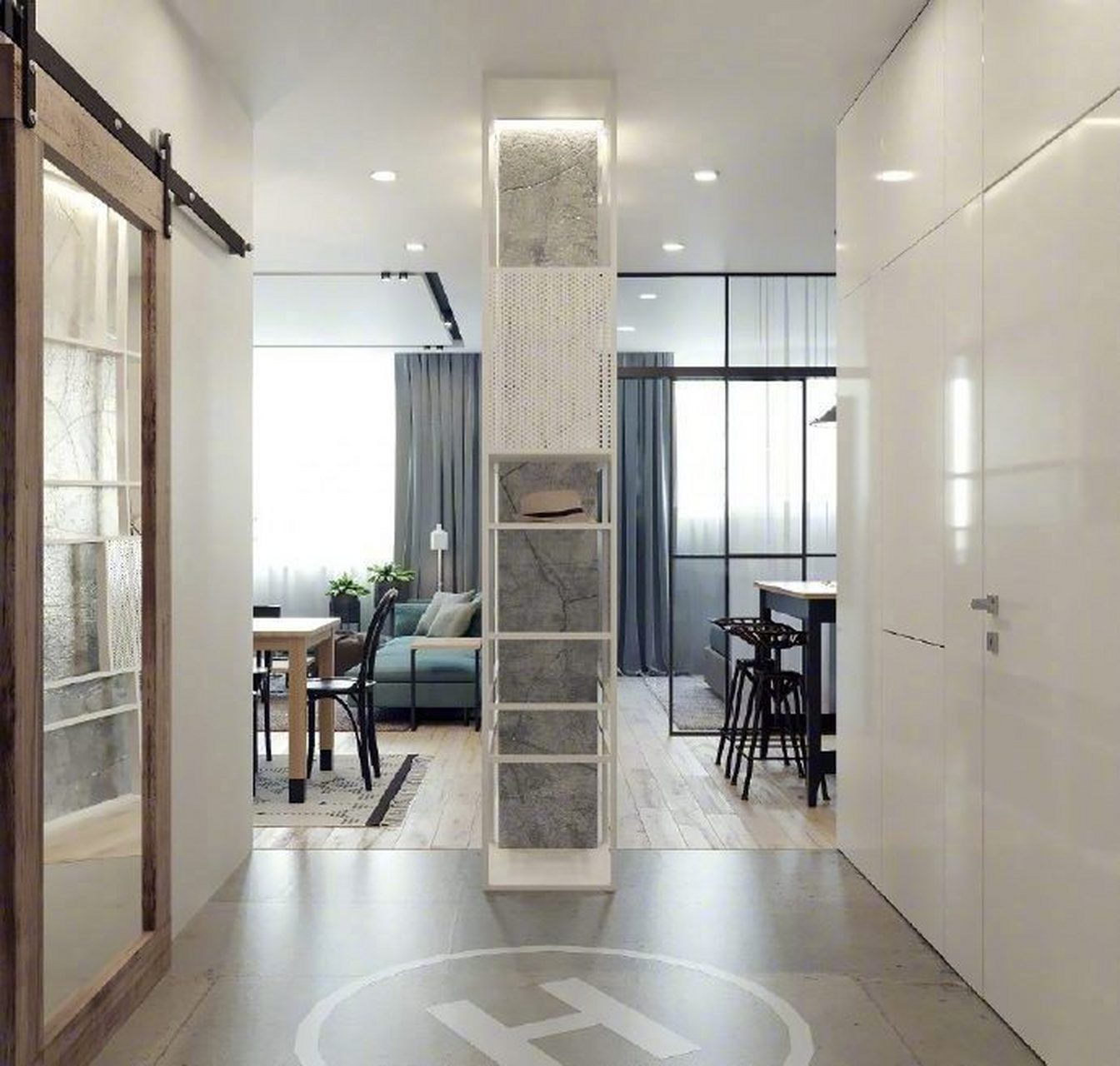 100㎡格子艺术之家,将功能与美感结合得特别好,空间布局也很讲究