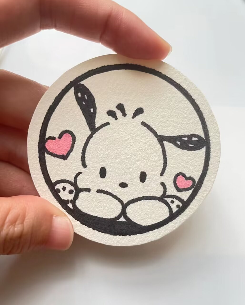 自制书签手绘三丽鸥帕恰狗 2个色画完的马克笔简笔画书签是不是你喜欢