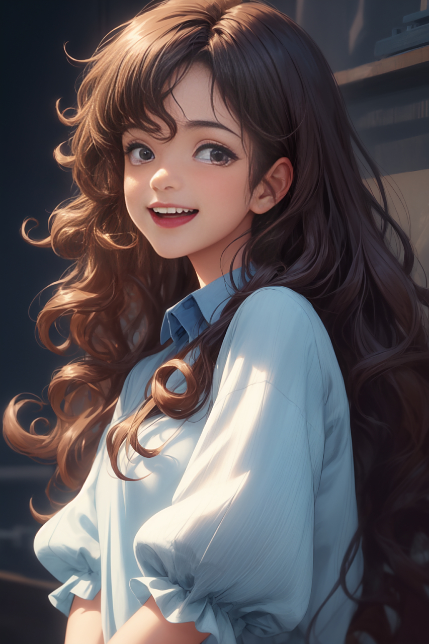 超漂亮的卷发女孩#ai美女绘画# #ai共创计划# #ai也疯狂