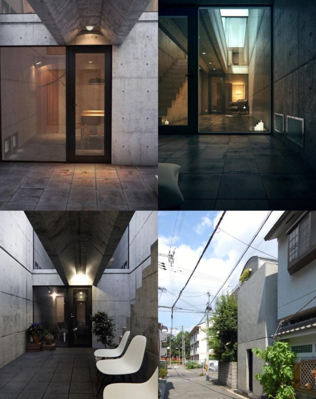 住吉的长屋也被称为排屋; 是自学成才的建筑师安藤忠雄的首批作品之一