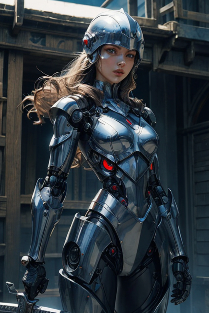机械美女第二弹来啦:ai绘图二次元科技艺术之美 机械美女的魅力在ai绘