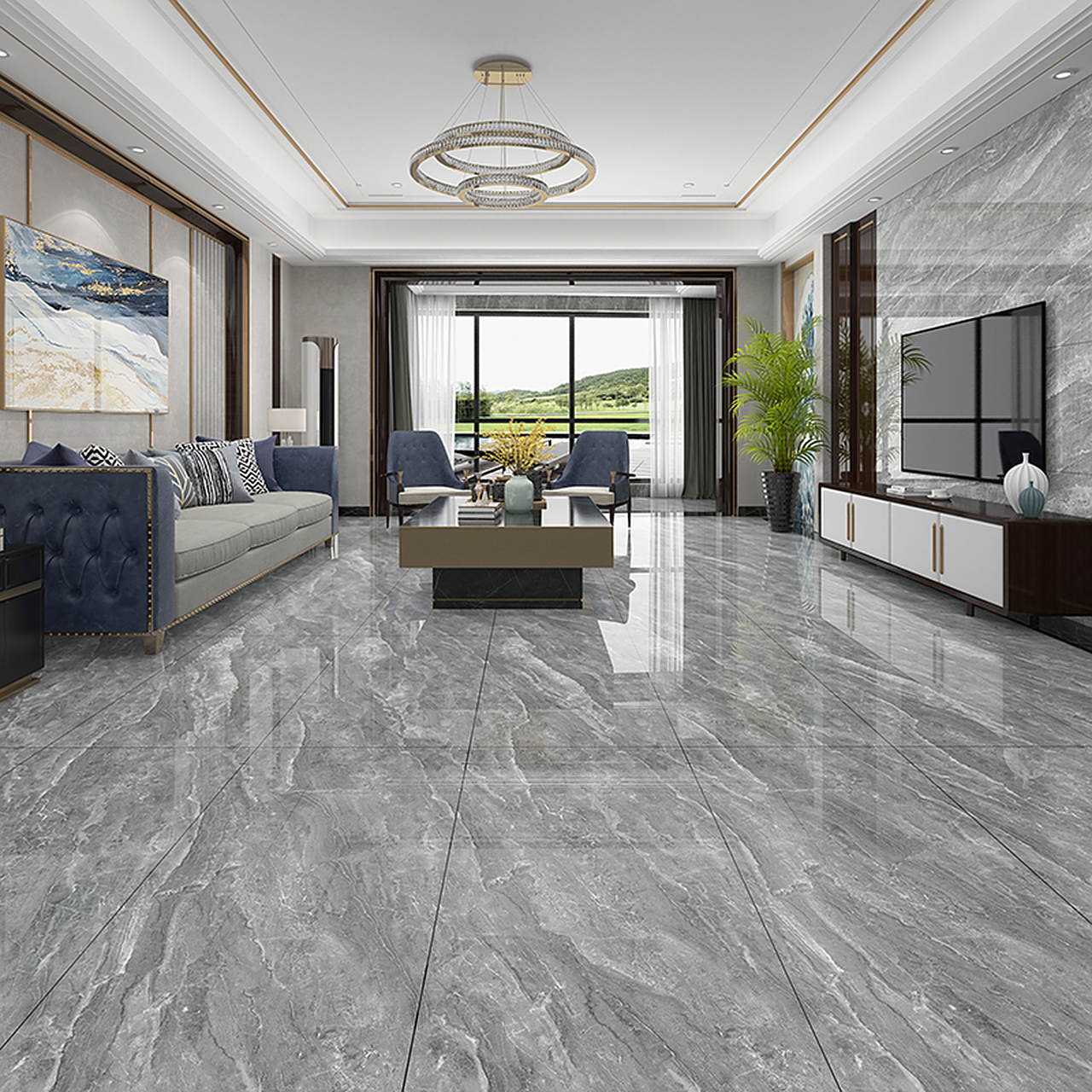 略显冷色调的灰色地砖时尚耐看,防脏耐磨也毫不逊色~  灰色瓷砖的优点