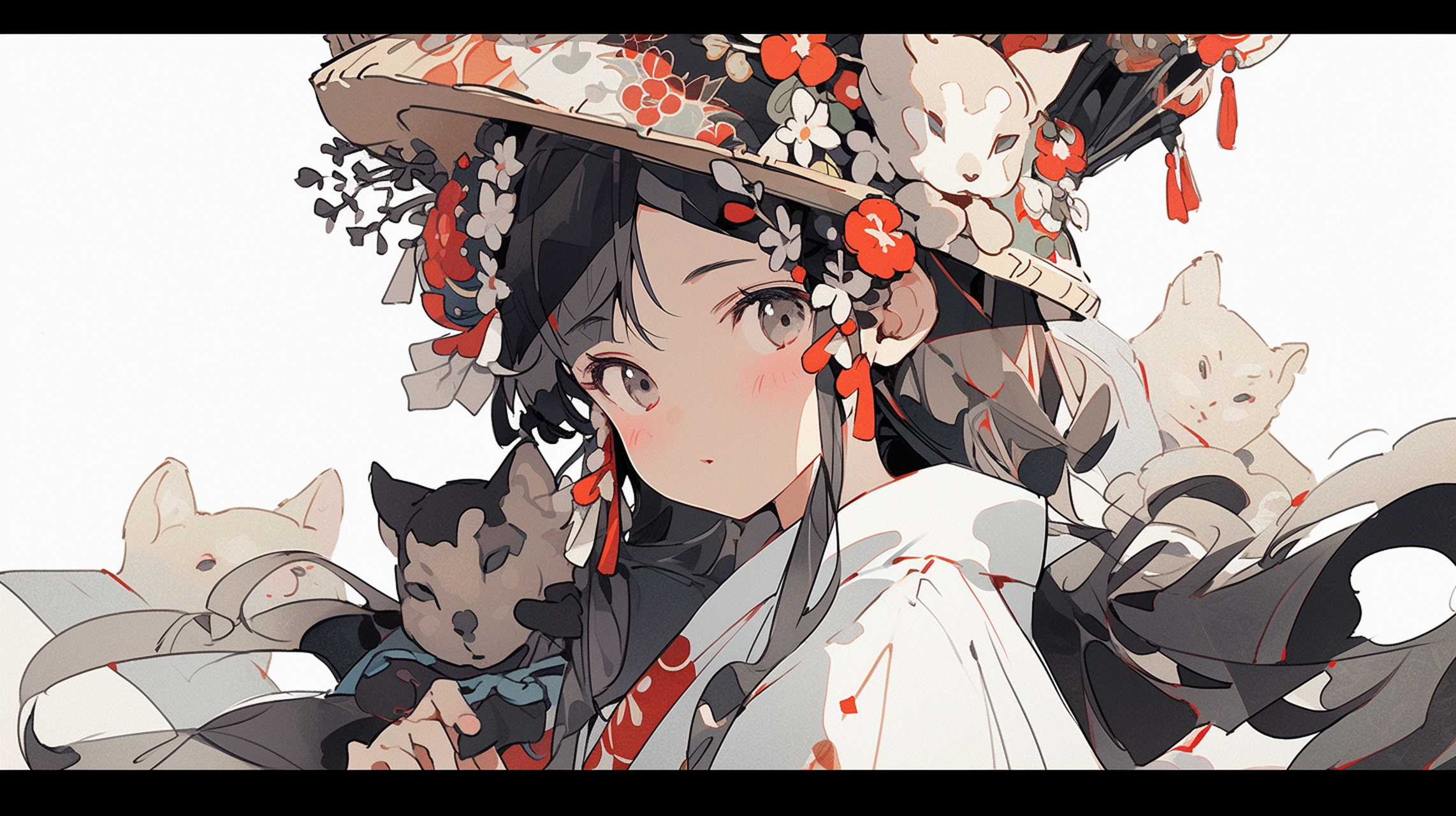 电脑壁纸# #二次元# #绘画# 简笔 #帅气小姐姐