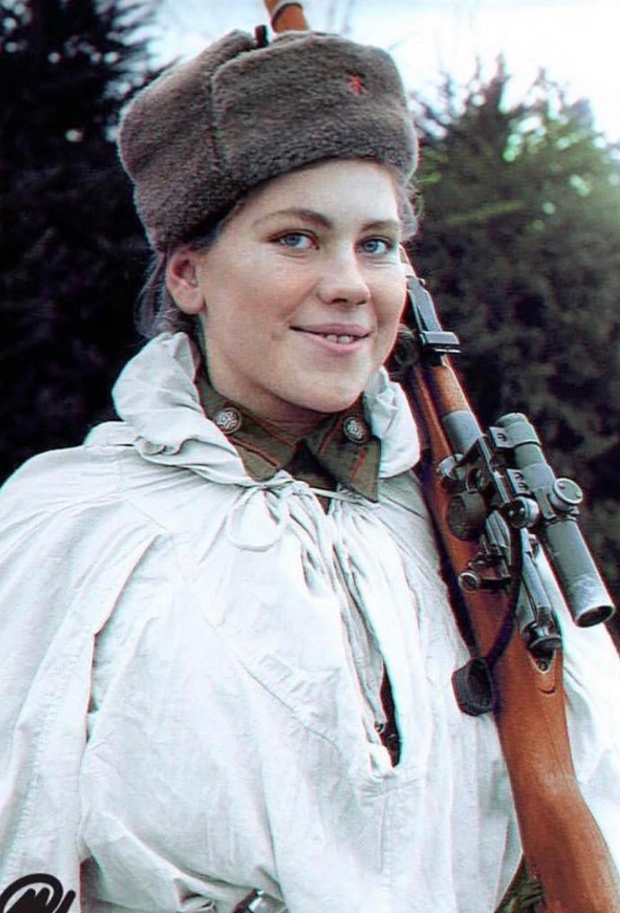 二战时期,苏联的女狙击手roza shanina,她在战场上,狙杀了59名德军