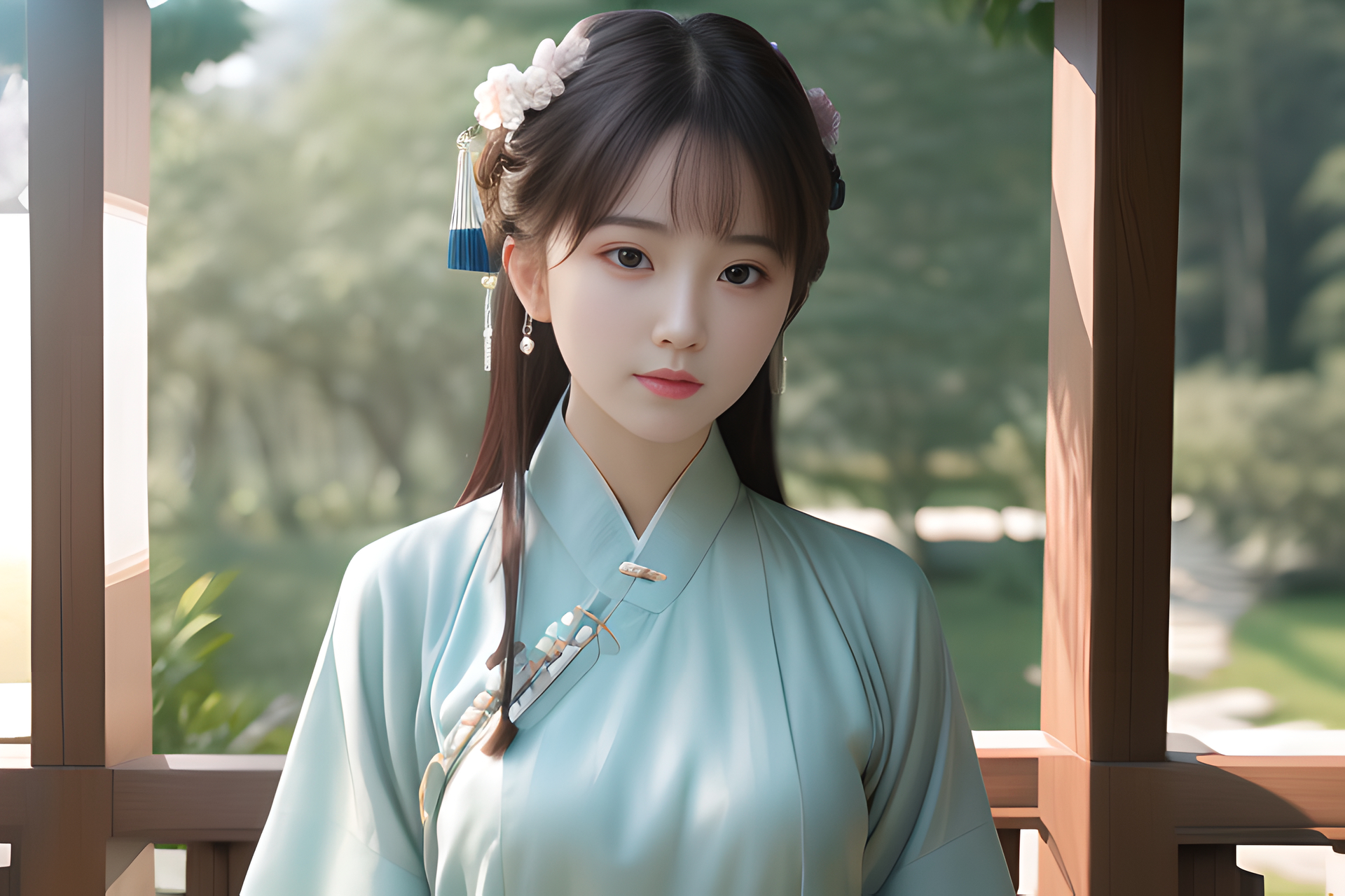 ai绘画-自带仙气的古风女孩(1)#古风# #古风美女