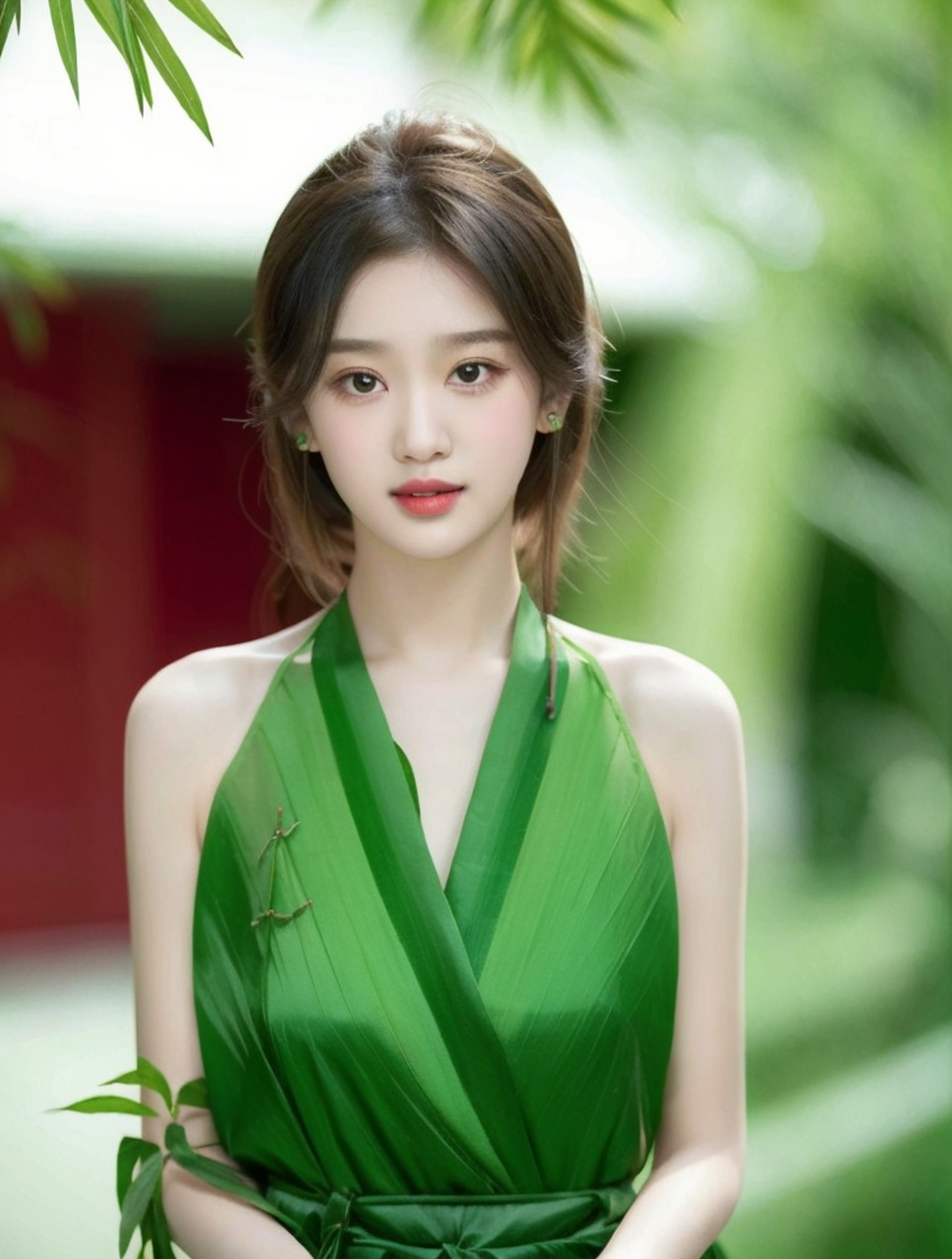 气质美女穿着绿色衣服是不是与端午节很搭呀~ #端午# #最美端午夏衣