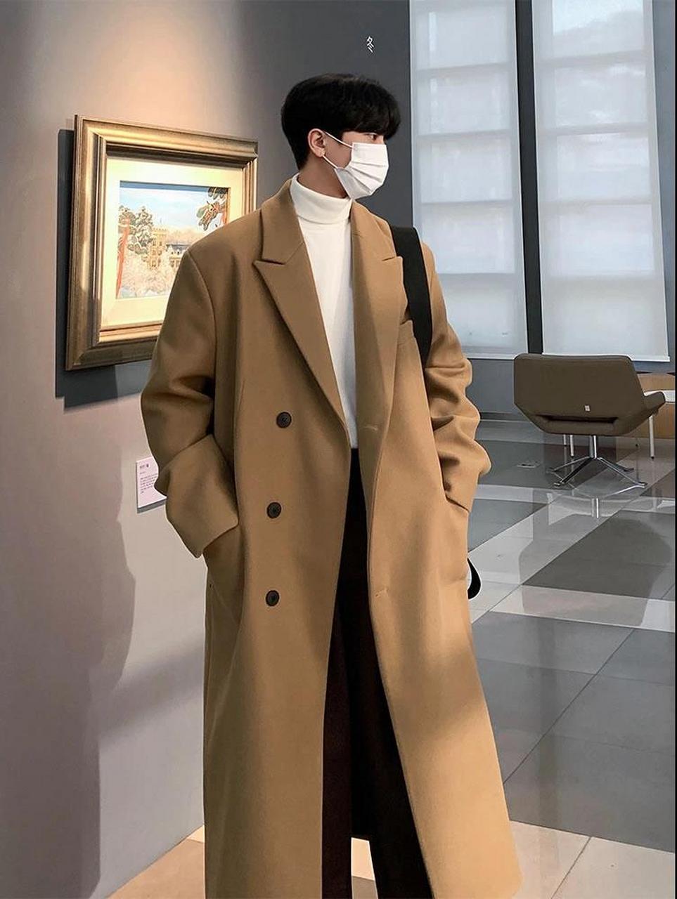 让你穿出韩剧男主角气质 冬季男士穿搭,推荐一款加厚毛呢大衣.