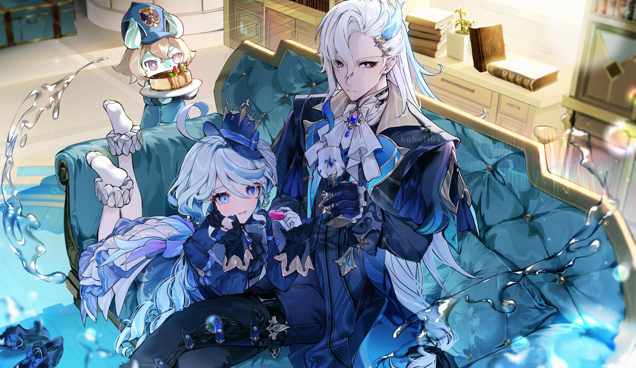 白毛二人组 芙卡洛斯和那维莱特 画师:kkopoli