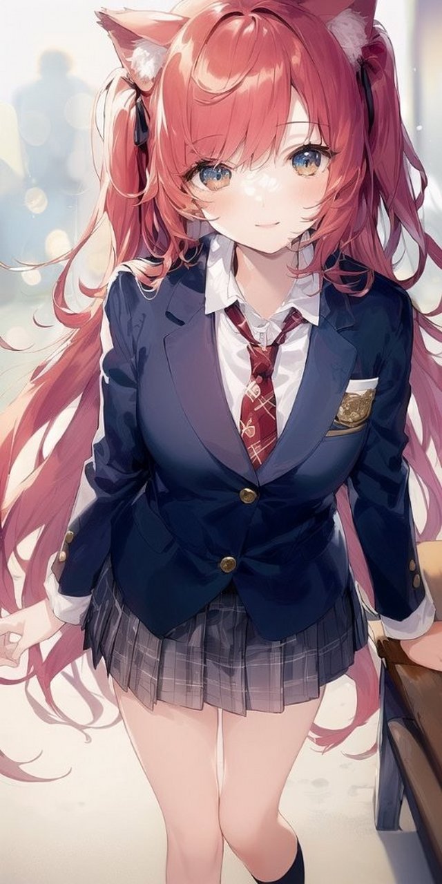 猫儿校服少女#动漫