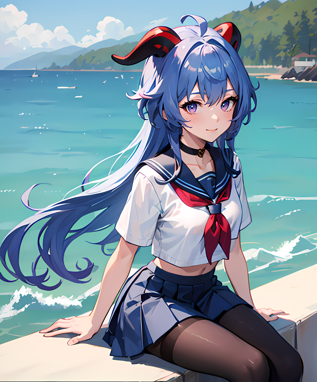 和甘雨一起吹一吹海风 #乐享周末分享吧# #原神甘雨# #二次元美少女