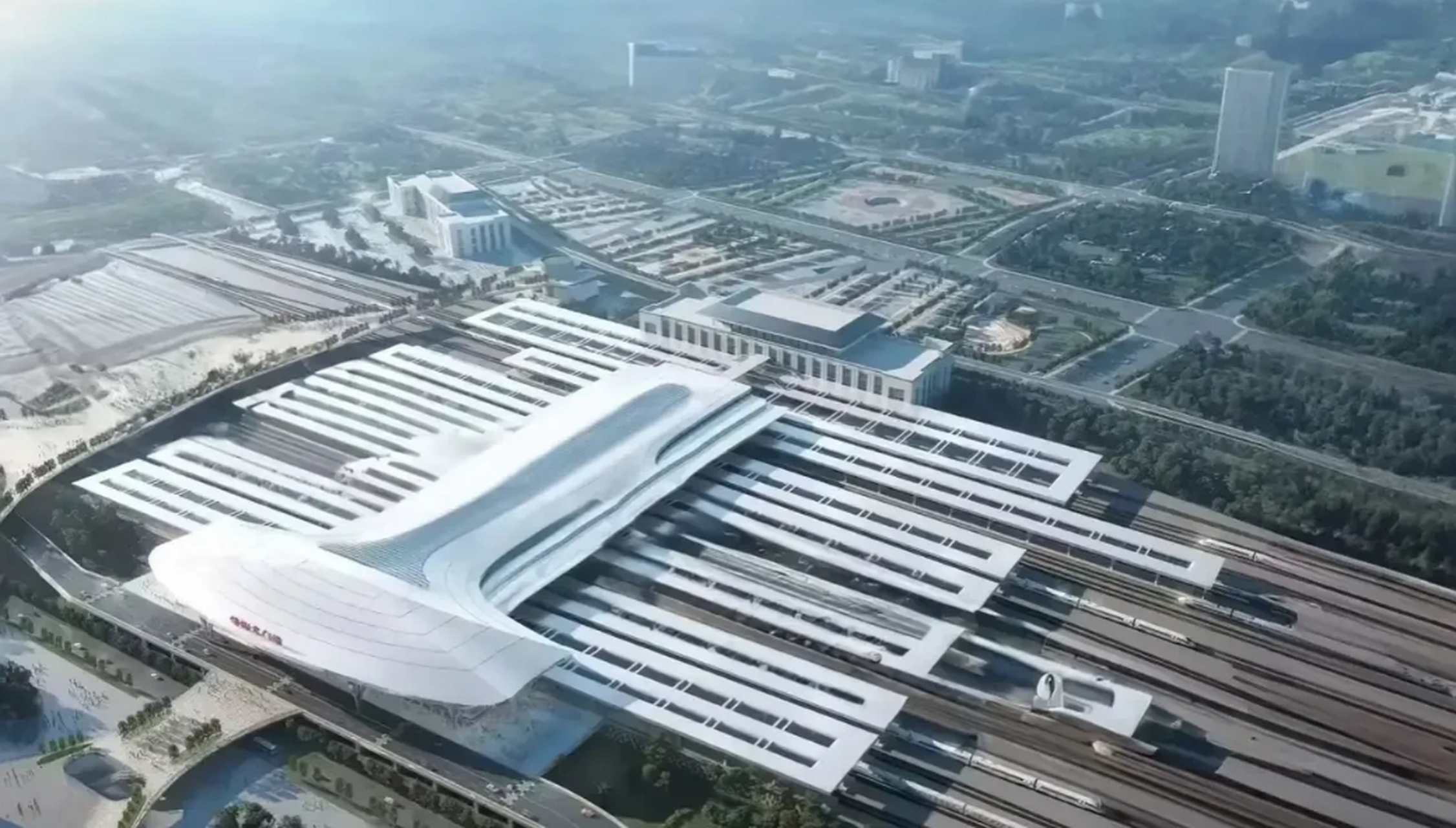 洛阳龙门高铁站改扩建方案图,不管最后官方方案是不是这个,但是洛阳市