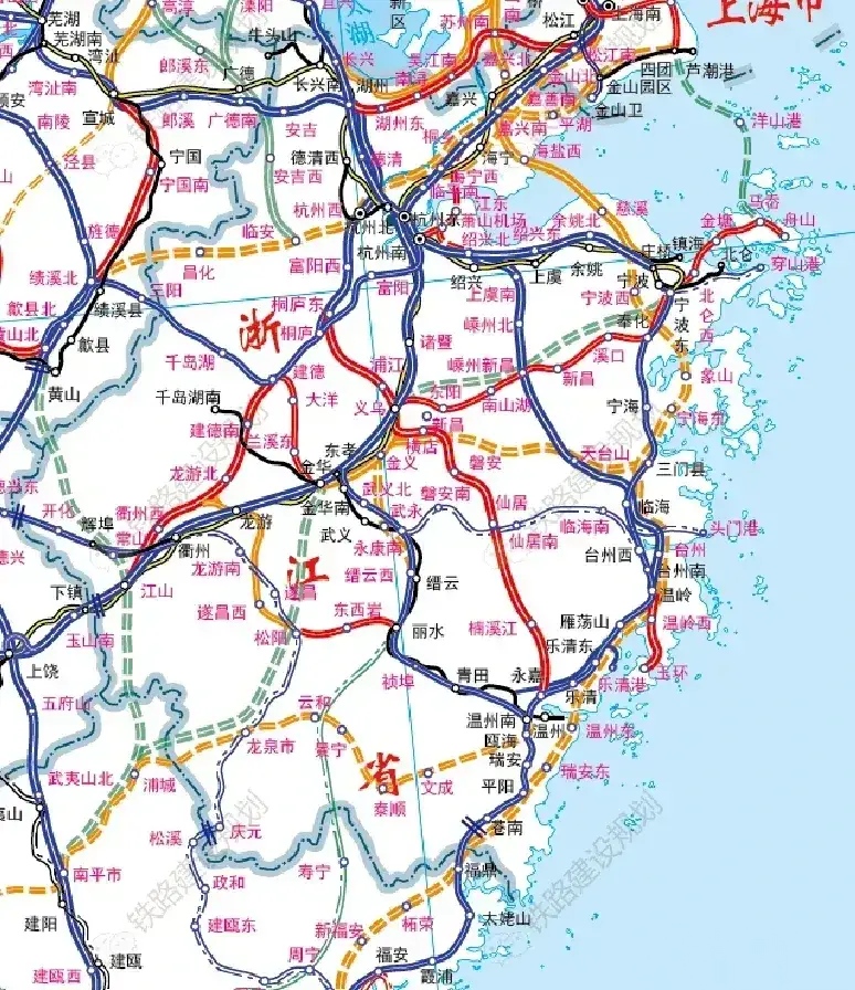 看浙江省铁路规划图,你期待哪一条?