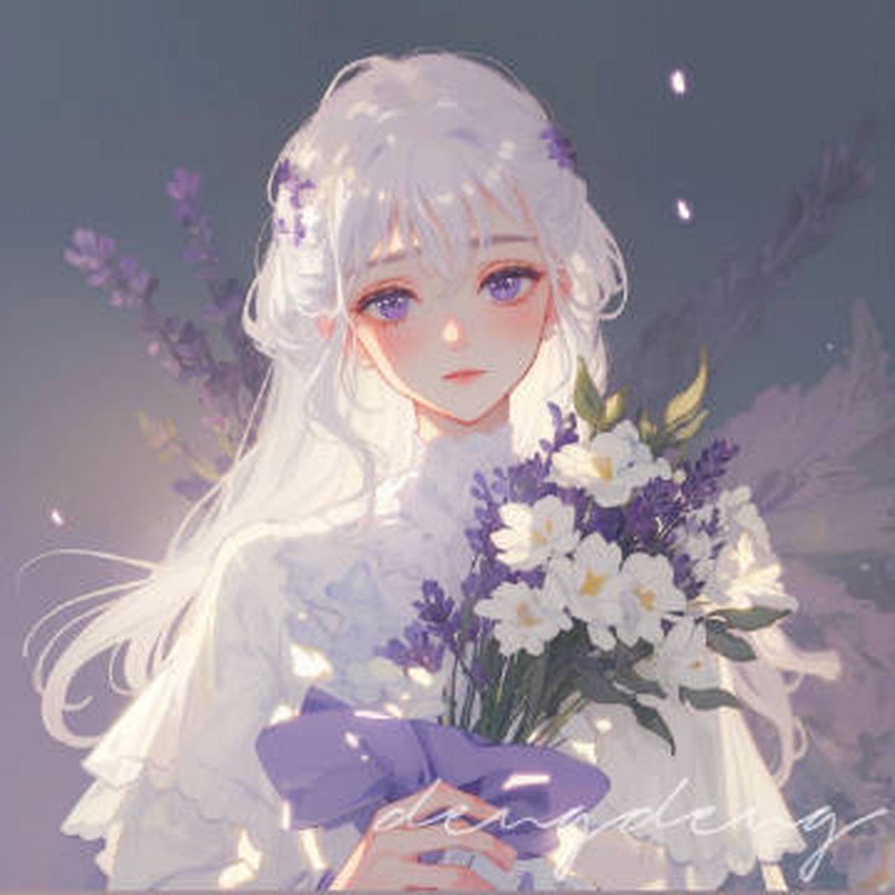 薰衣草|少女|唯美|头像