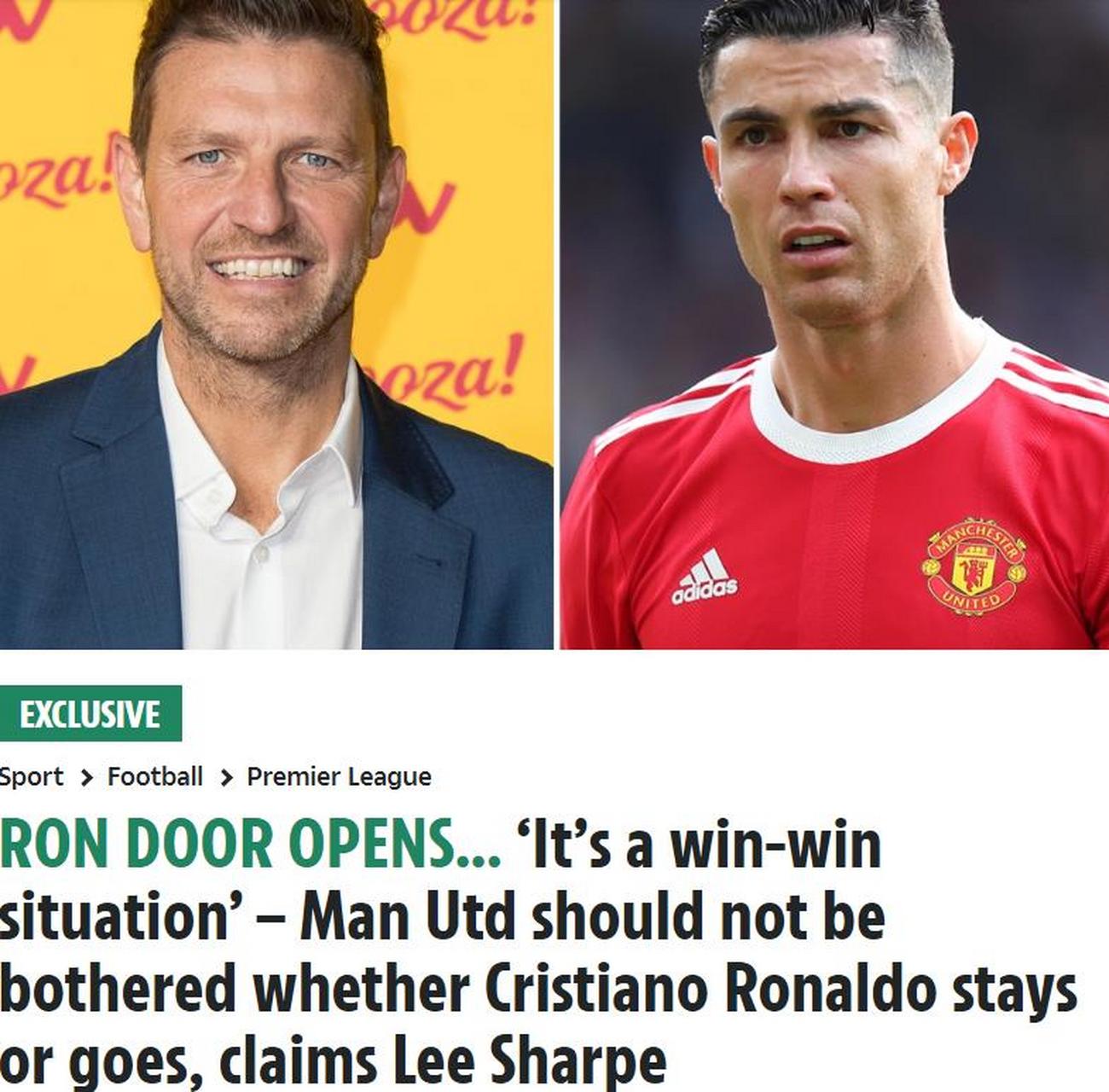 前曼联球星李夏普表示,曼联不应该过分担心c罗去留的问题,如果c罗离开